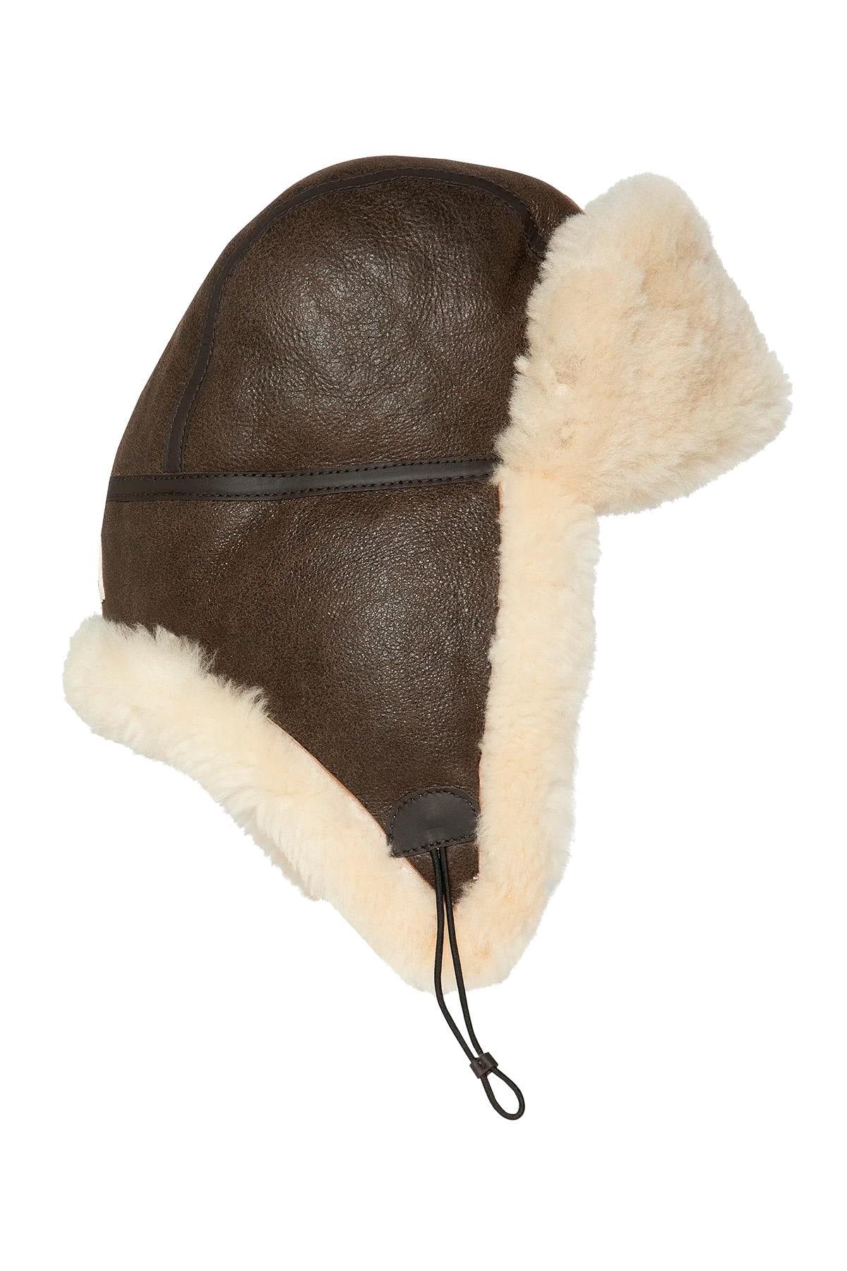 Herren Kosakenmützen Schott CHAPKA SHEEP BROWN — Ansicht 4