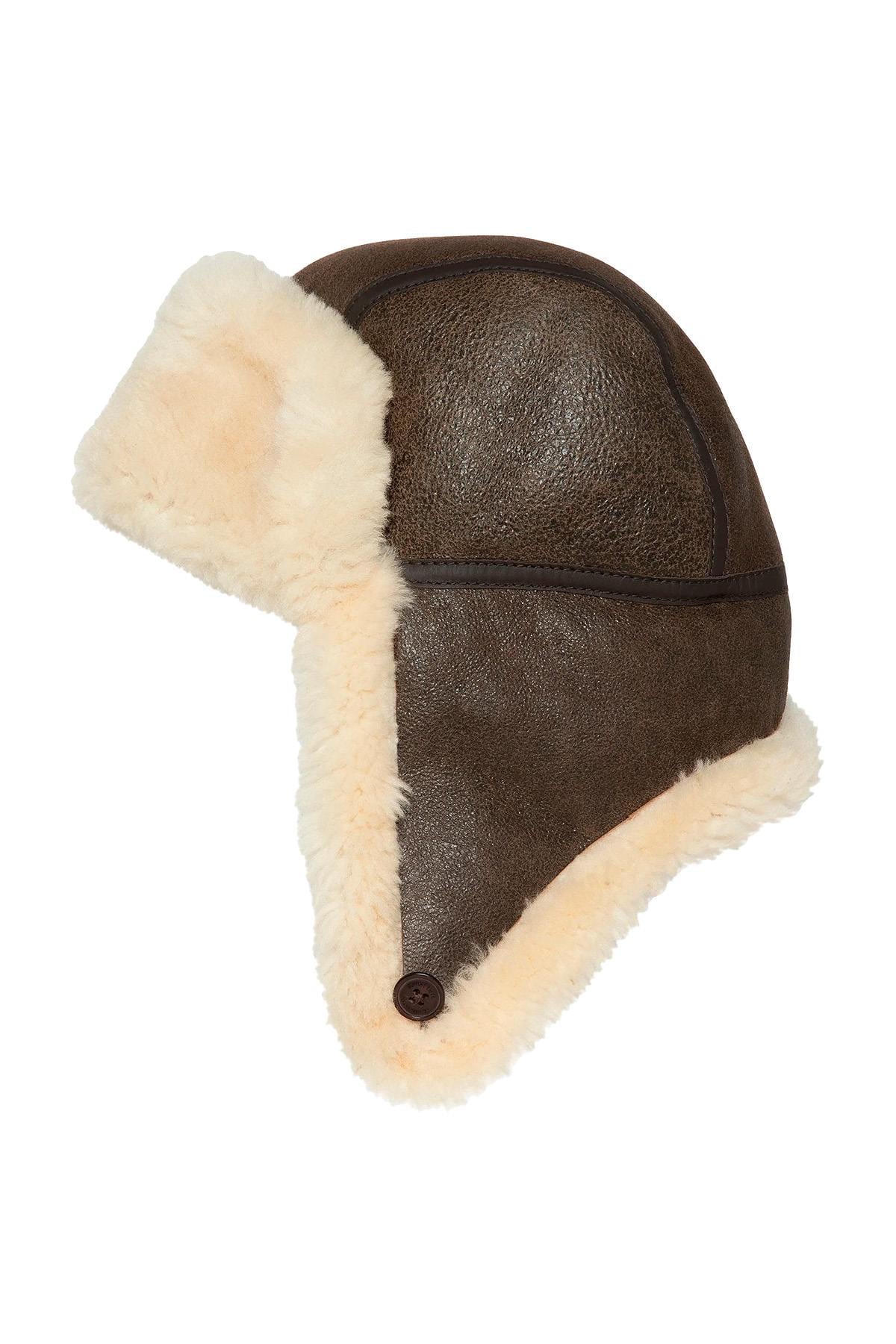 Herren Kosakenmützen Schott CHAPKA SHEEP BROWN — Ansicht 5