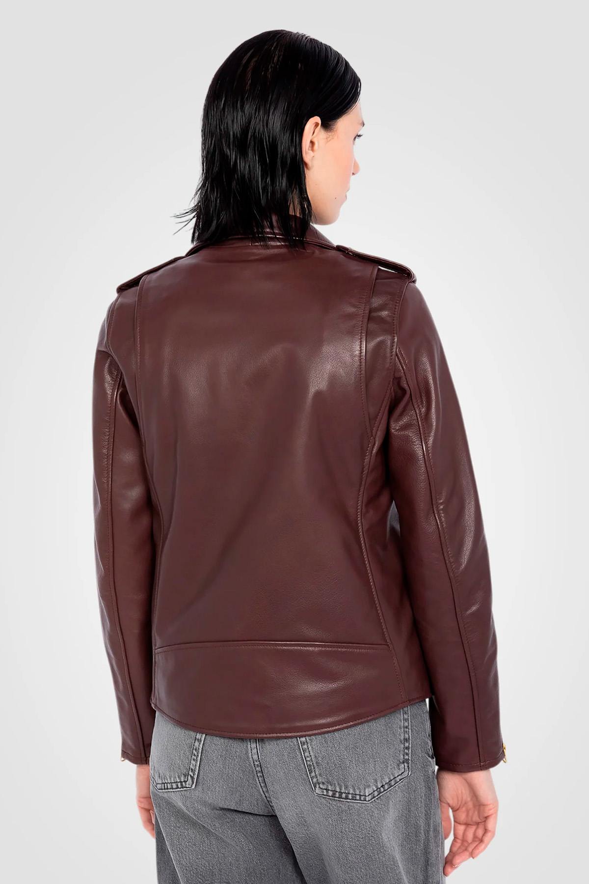 Chaqueta Mujeres Schott LCW1637X BURGUNDY — vista 4
