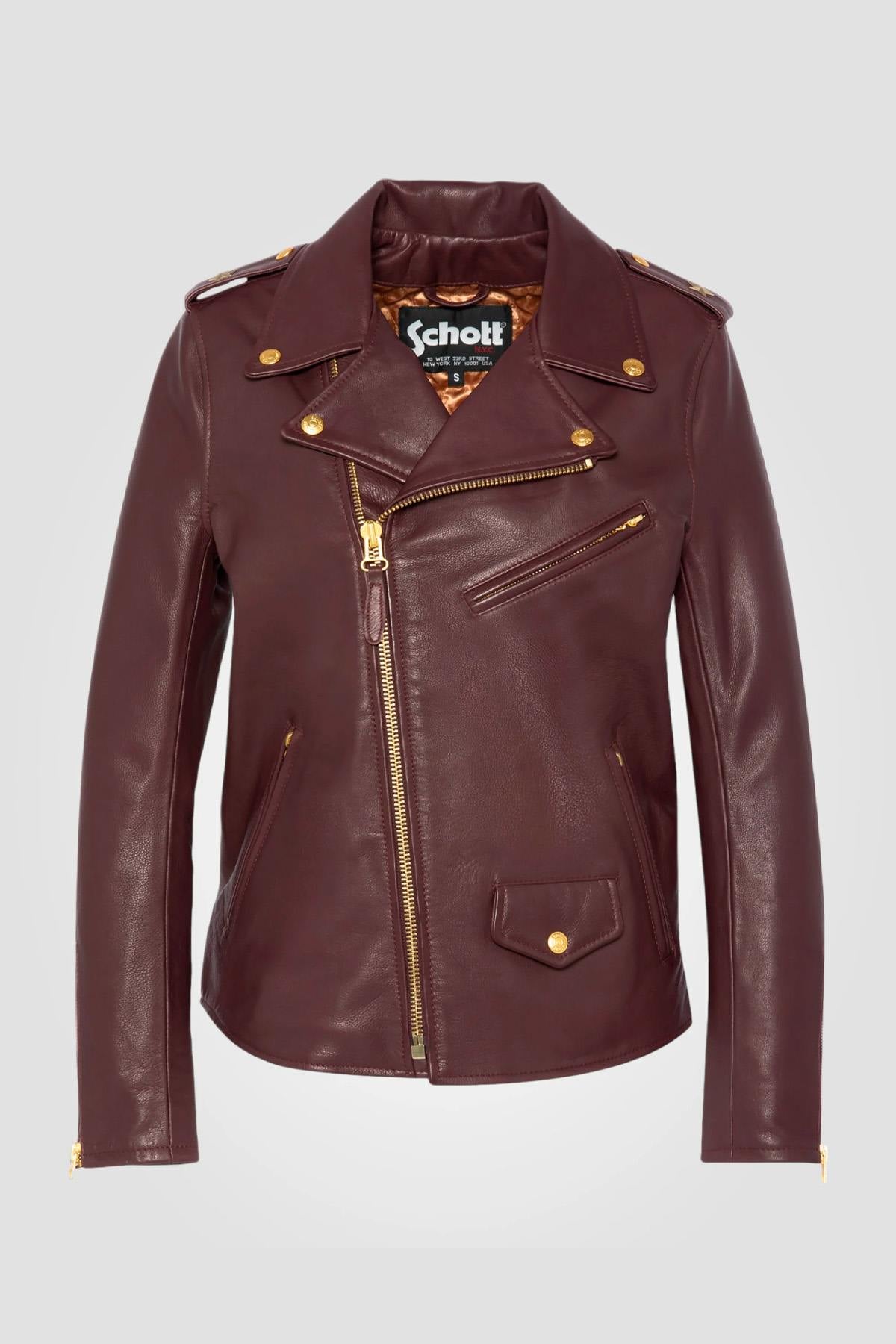 Chaqueta Mujeres Schott LCW1637X BURGUNDY — vista 5