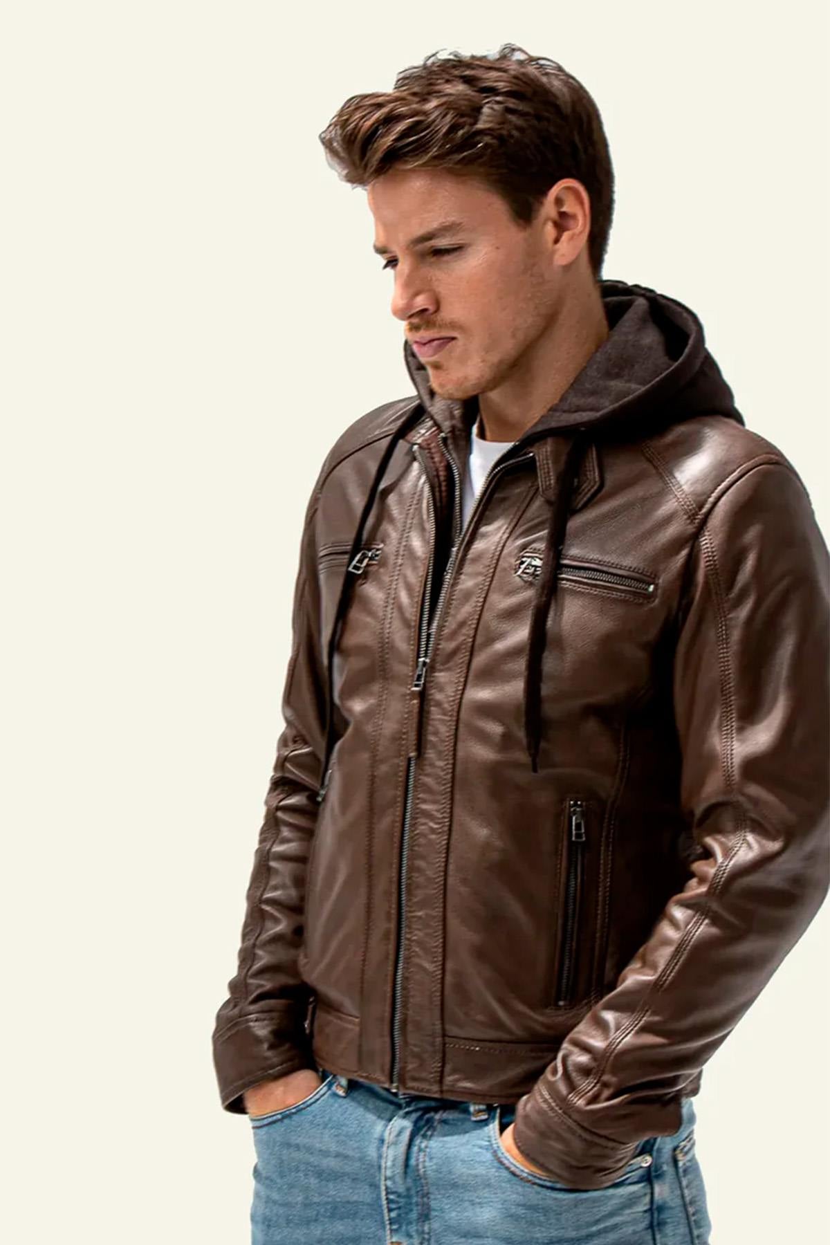 Herren Jacke Serge Pariente ERICO HOOD BU MOCCA — Ansicht 1