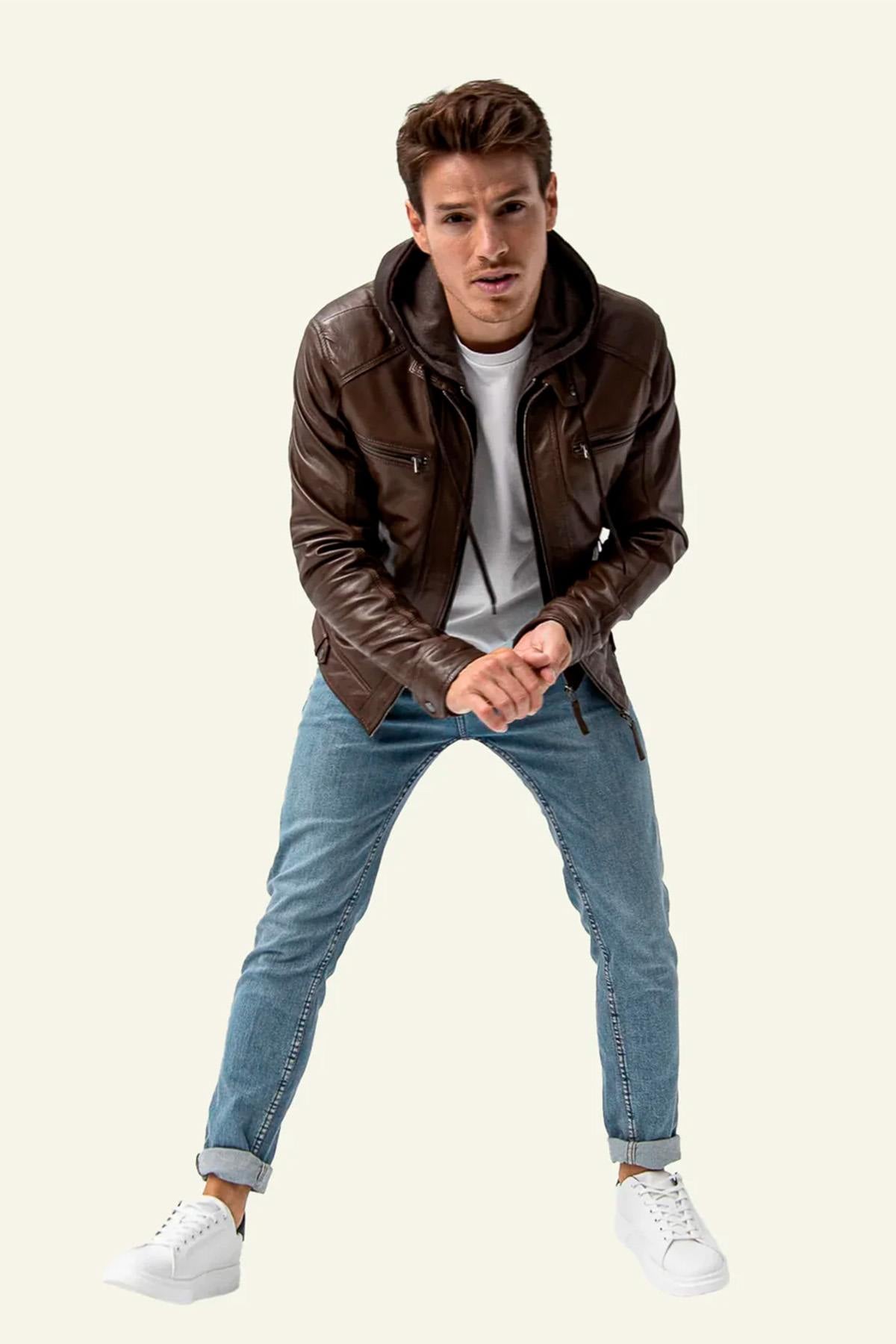 Herren Jacke Serge Pariente ERICO HOOD BU MOCCA — Ansicht 4