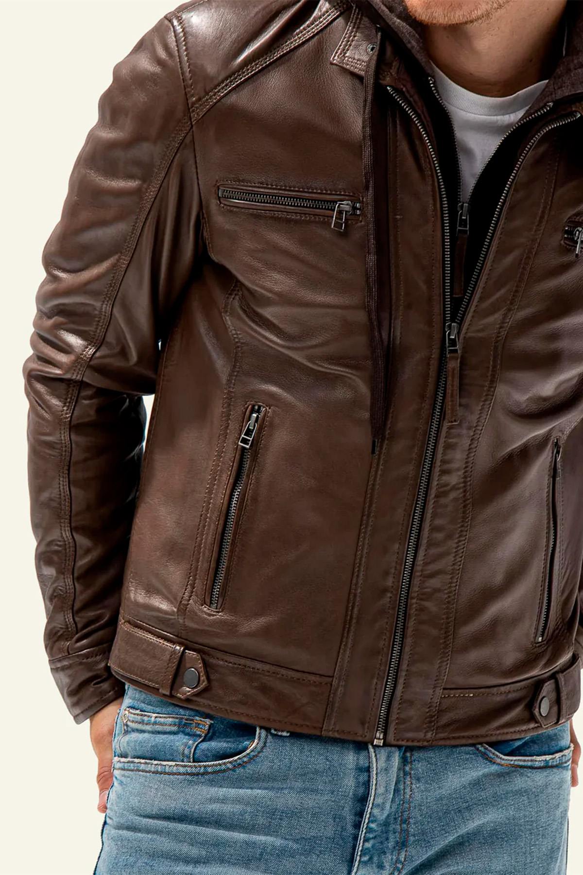 Herren Jacke Serge Pariente ERICO HOOD BU MOCCA — Ansicht 5