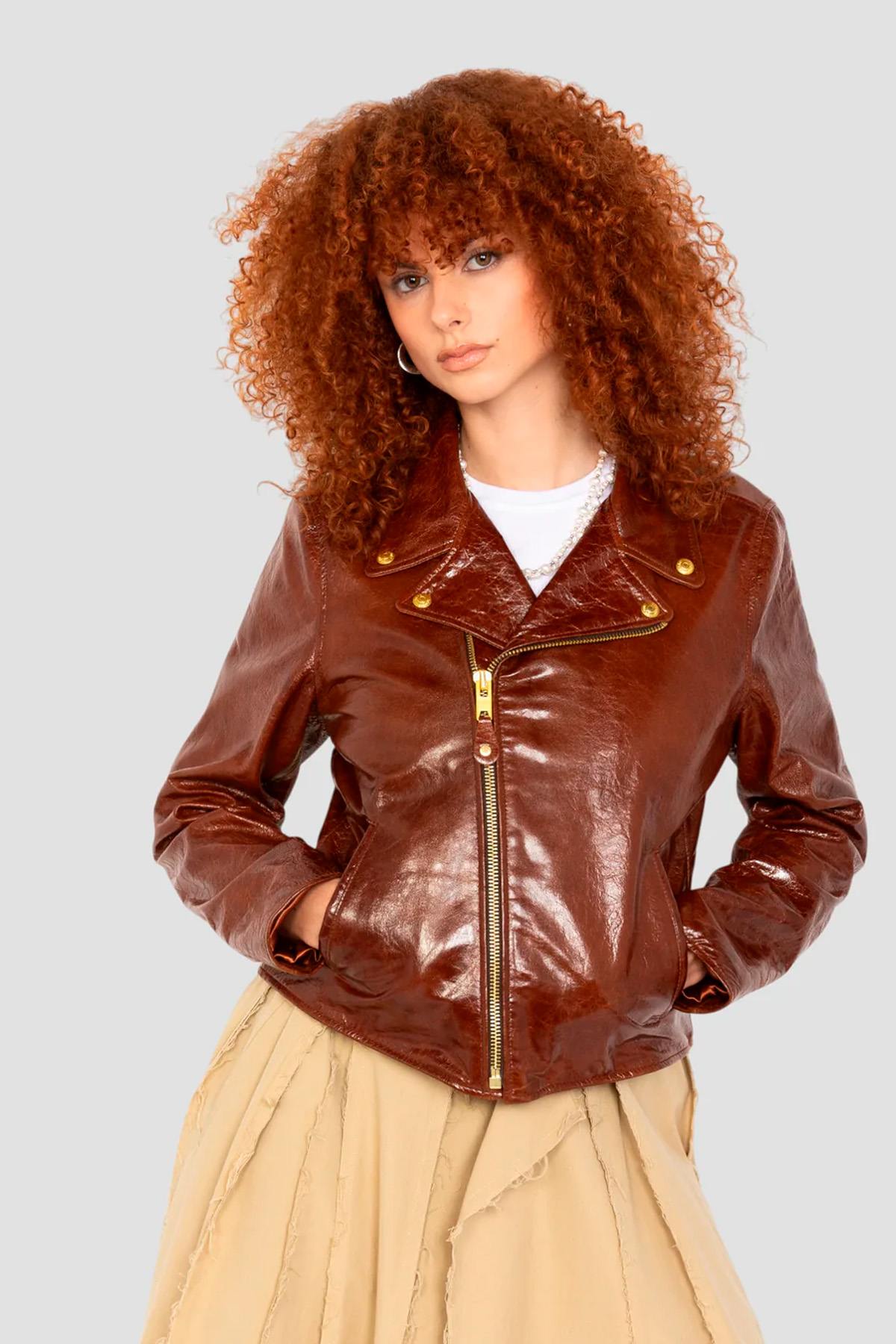 Chaqueta Mujeres Schott LCWAXELLE BROWN — vista 1