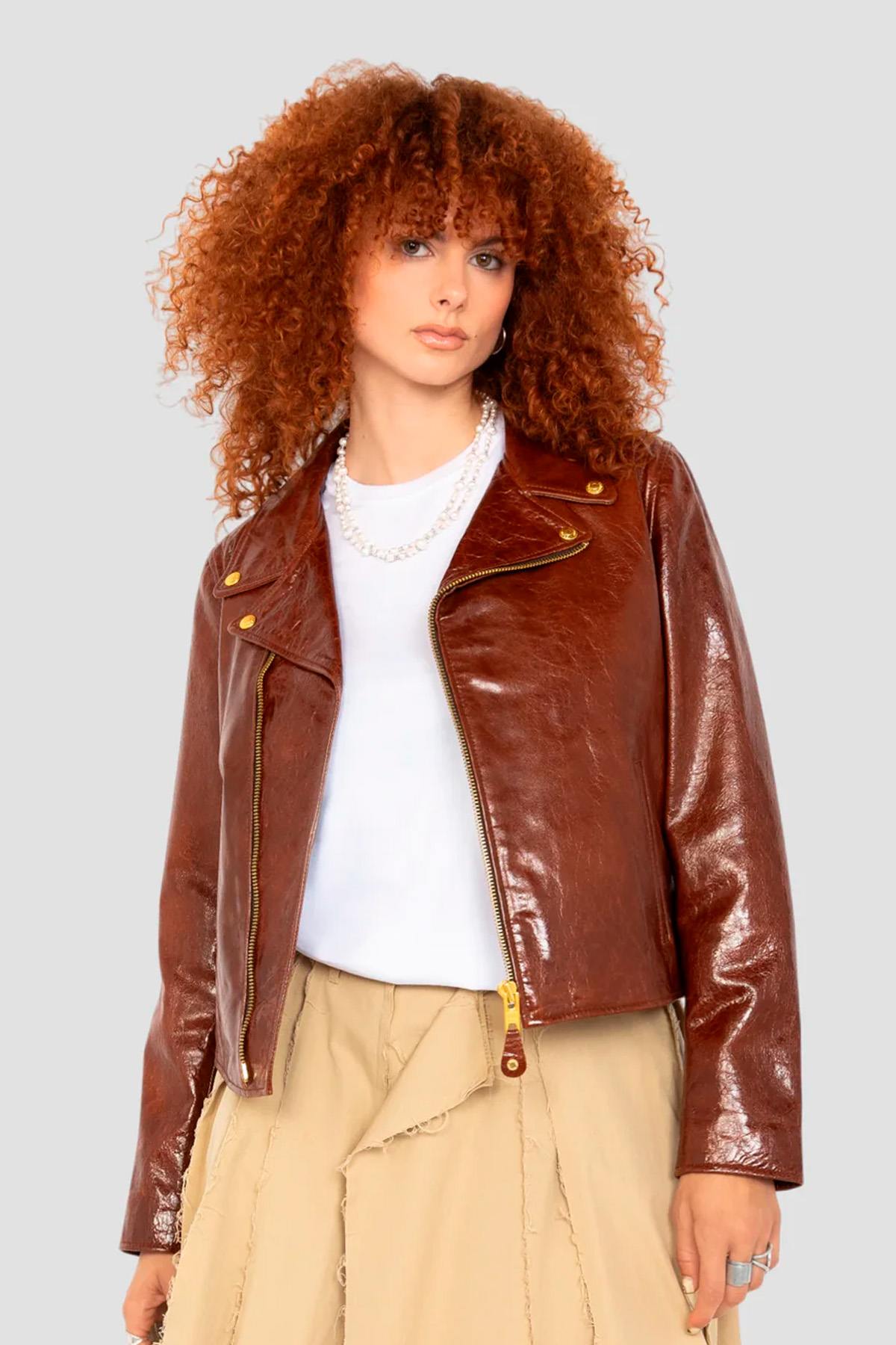 Chaqueta Mujeres Schott LCWAXELLE BROWN — vista 3