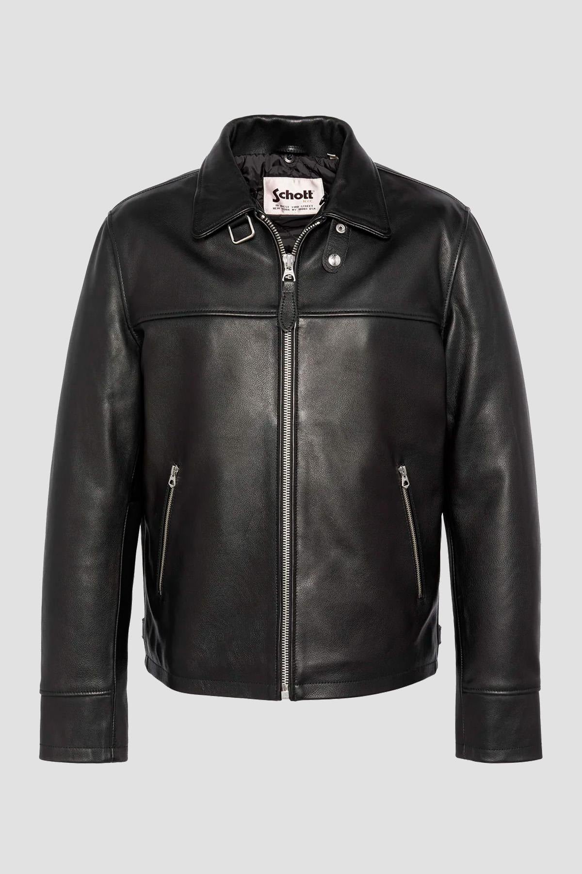 Blouson Homme Schott LCCLASSICZIP BLACK — vue 6
