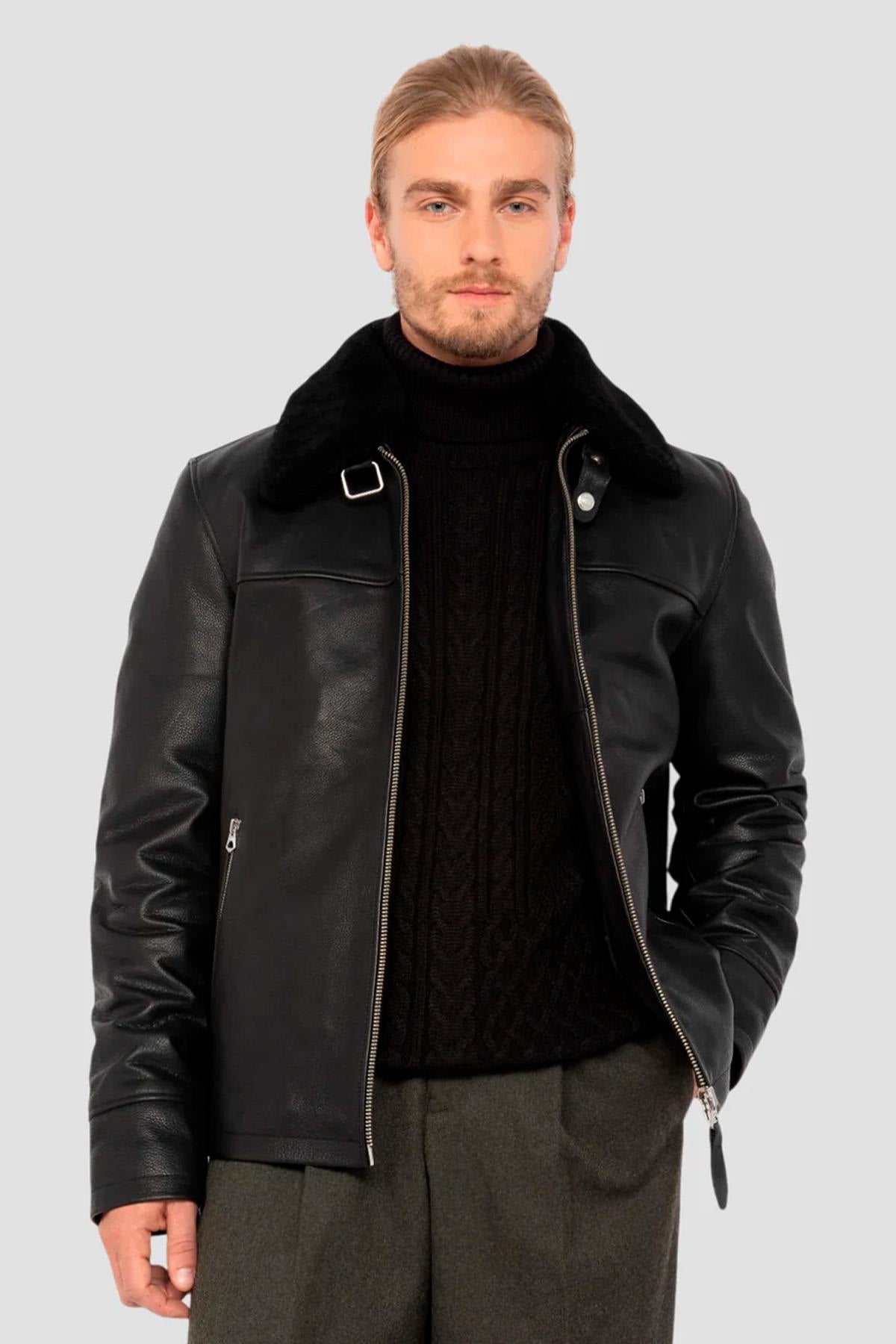 Blouson Homme Schott LCCLASSICZIP BLACK — vue 2
