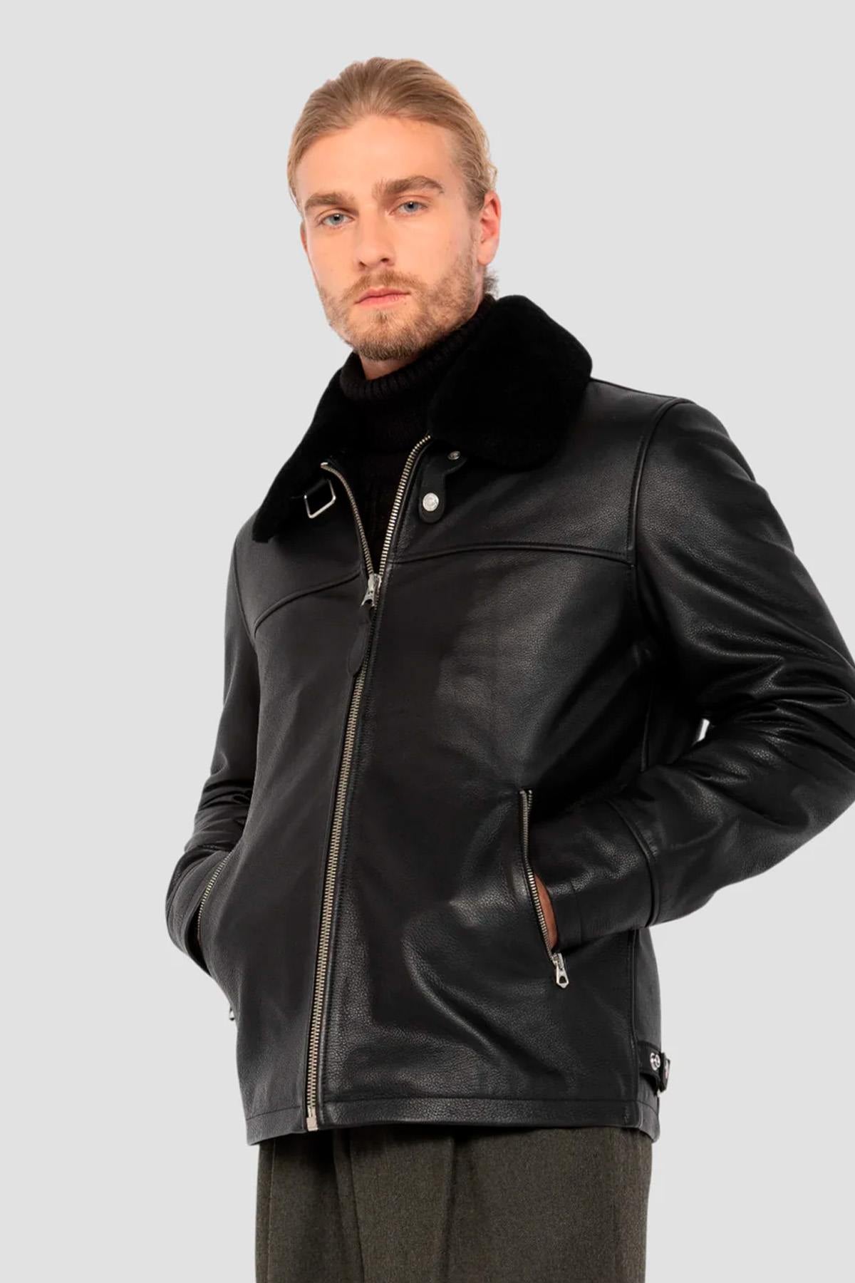 Blouson Homme Schott LCCLASSICZIP BLACK — vue 1