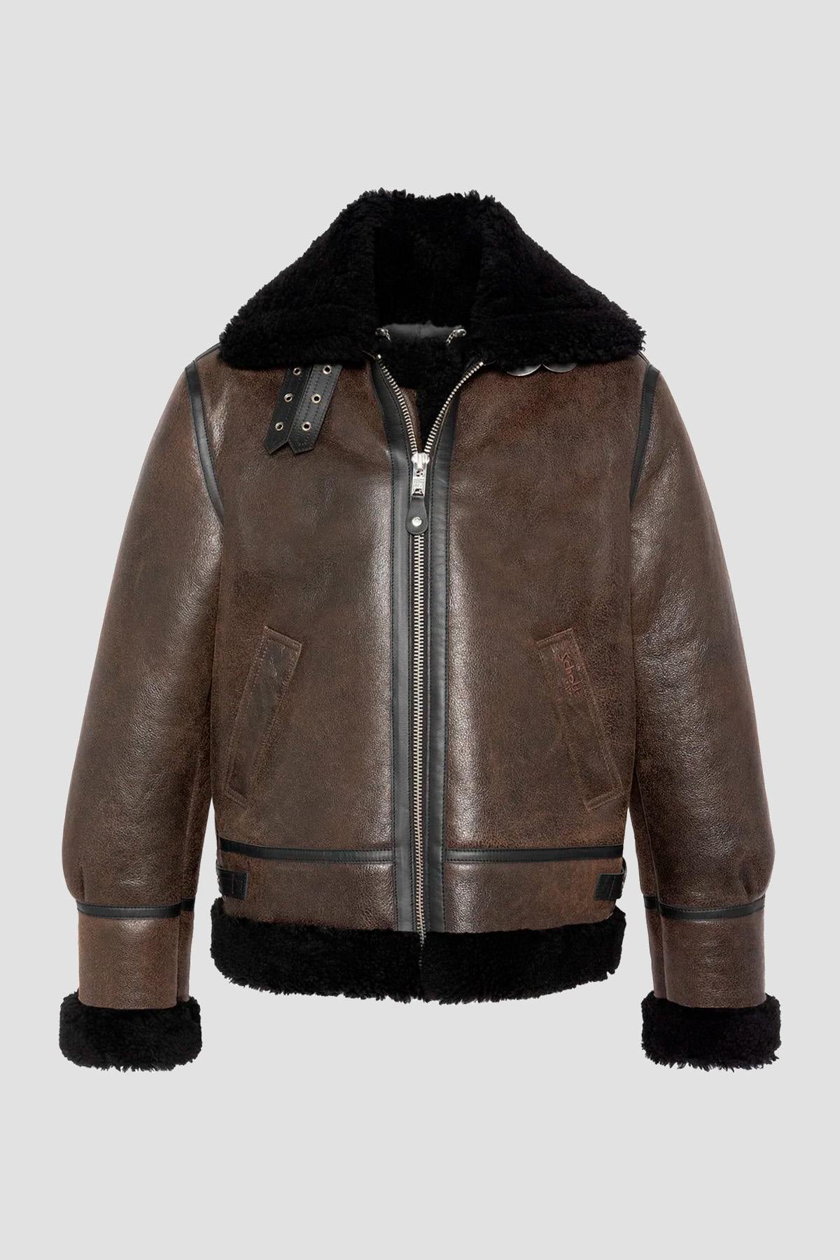 Herren Jacke Schott LC1259 BLACK BROWN — Ansicht 8