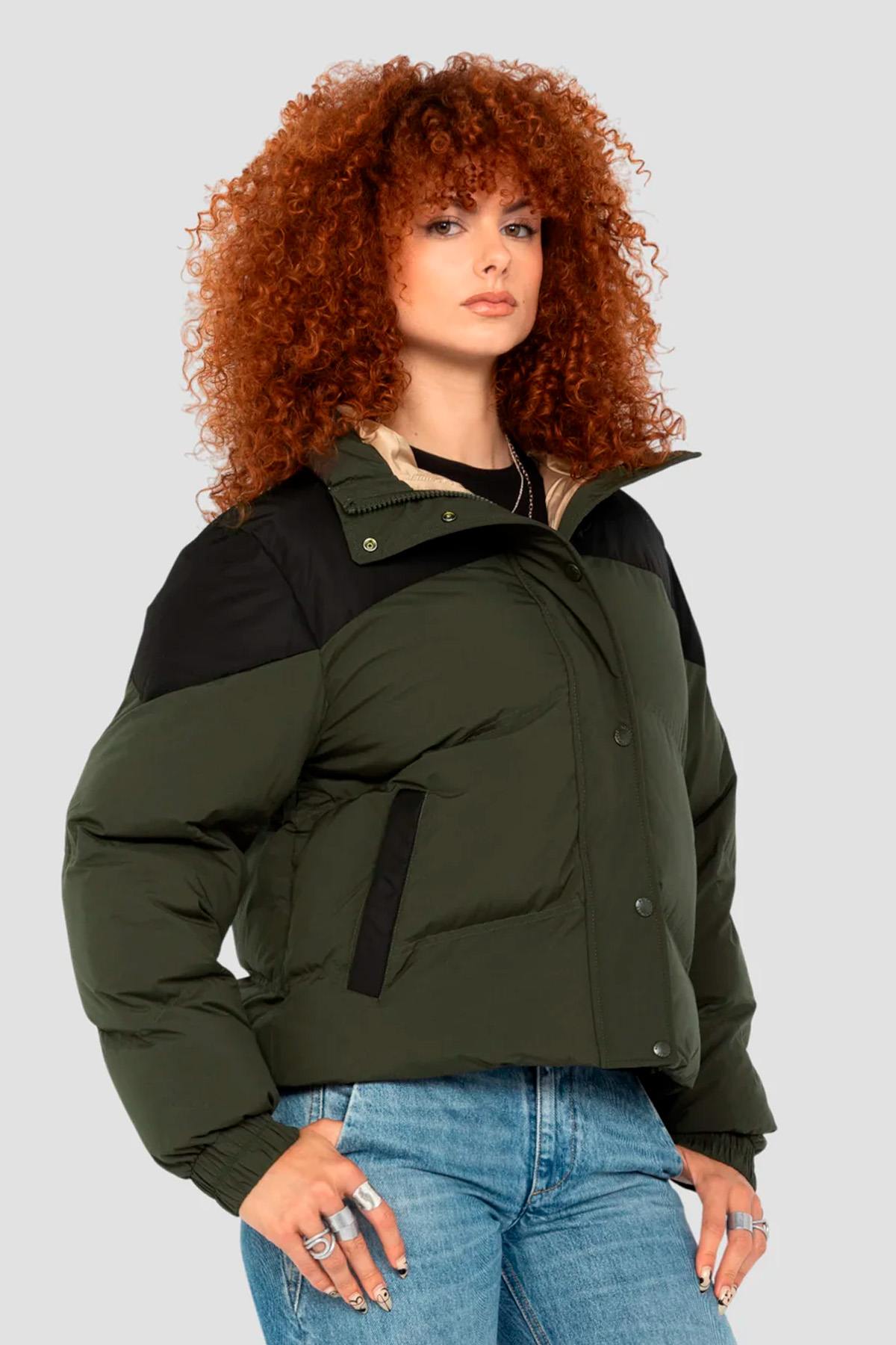 Damen Jacke Schott BAYLEEW KAKI / BLACK — Ansicht 1