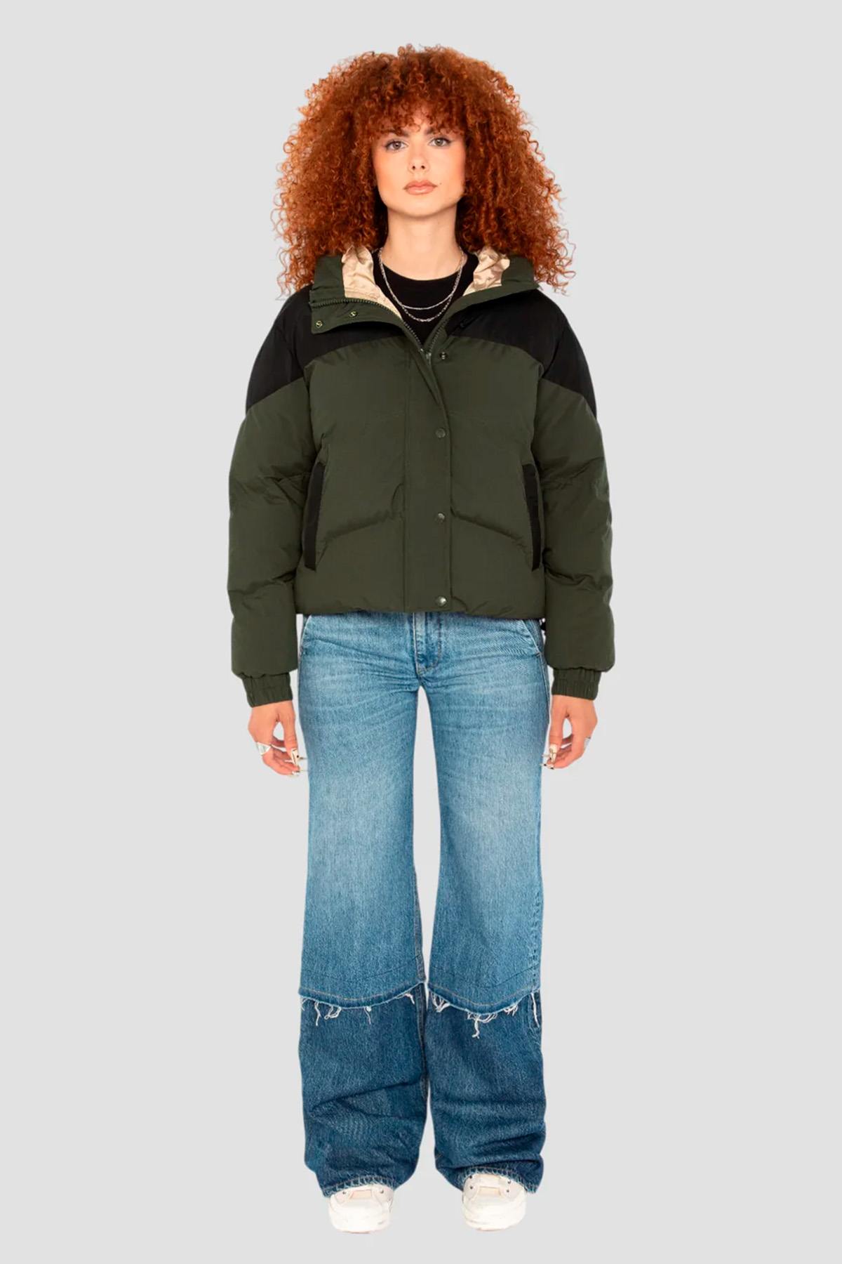 Damen Jacke Schott BAYLEEW KAKI / BLACK — Ansicht 9