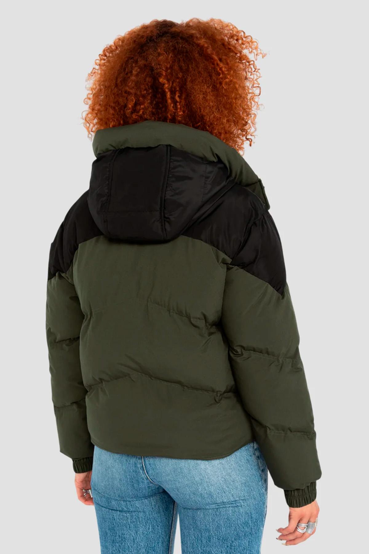 Damen Jacke Schott BAYLEEW KAKI / BLACK — Ansicht 2
