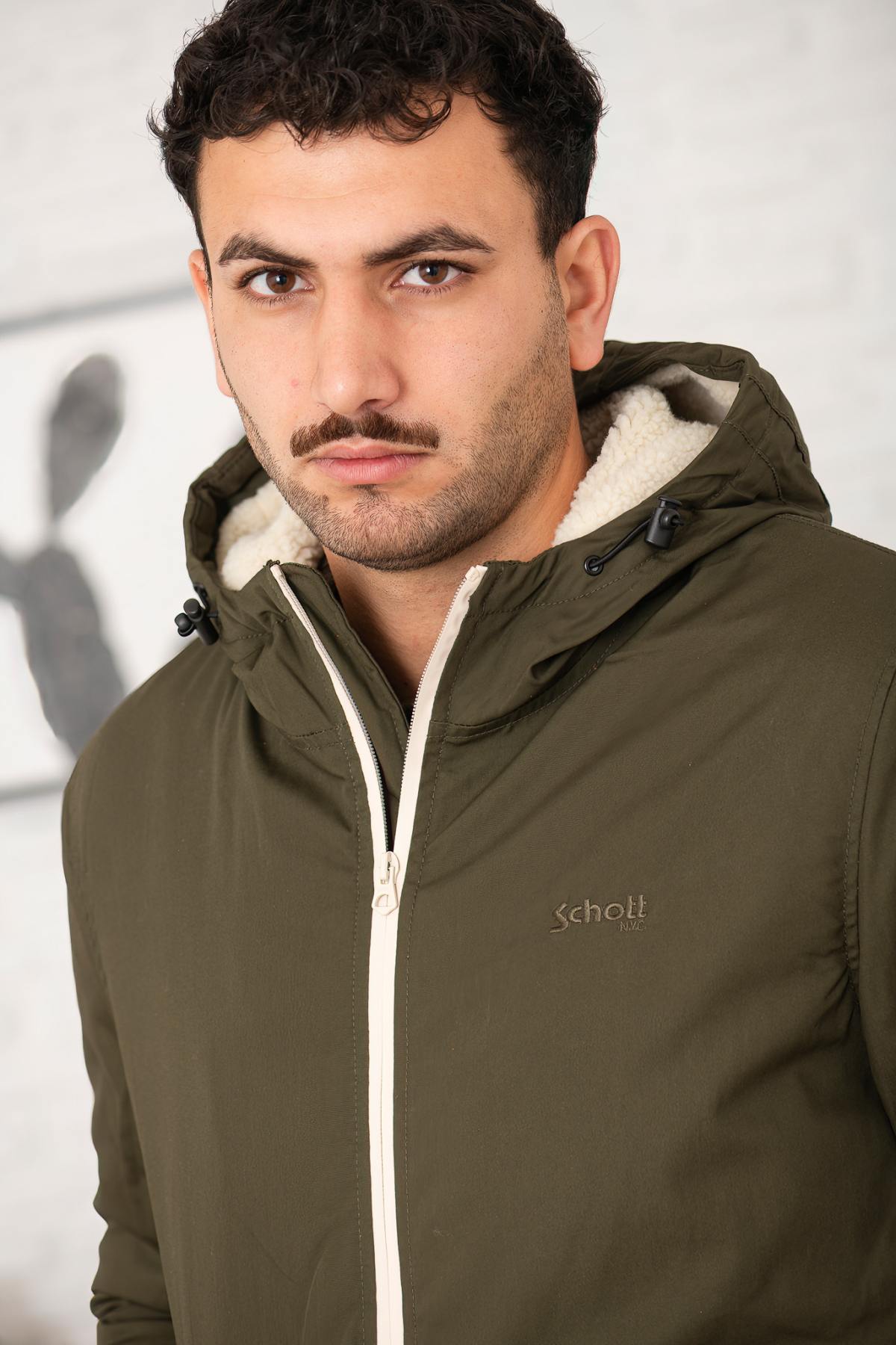 Cazadora Hombre Schott BLUSTER DARK KAKI — vista 2