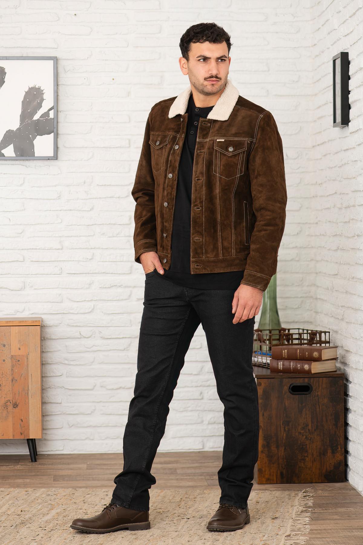 Herren Jacke Iron & Resin OPEN ROAD BUFFALO JACKET BROWN — Ansicht 7