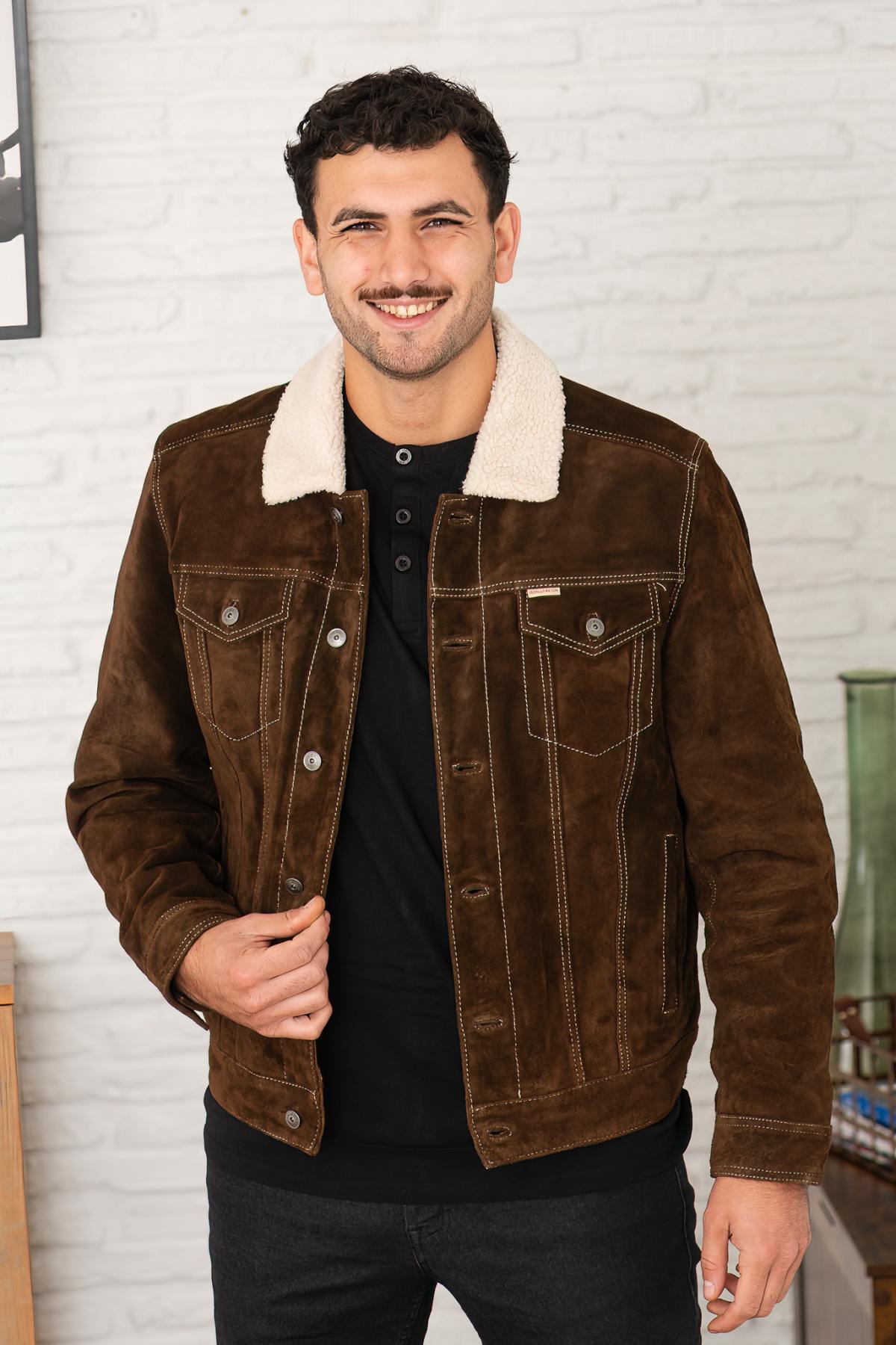 Herren Jacke Iron & Resin OPEN ROAD BUFFALO JACKET BROWN — Ansicht 1