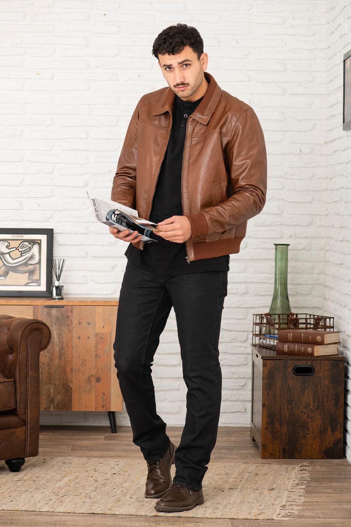 Blouson Homme Serge Pariente KEATON BUFFLE OXBLOOD — vue 6