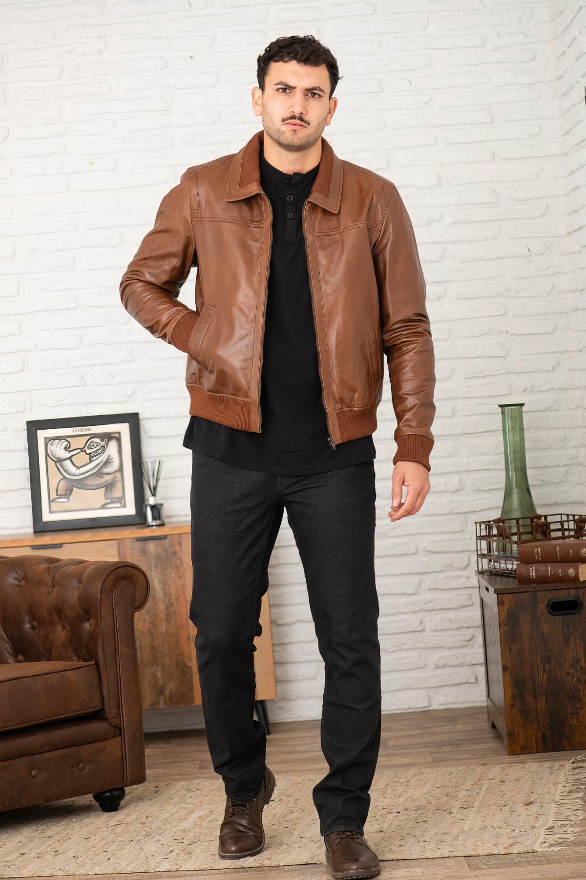 Blouson Homme Serge Pariente KEATON BUFFLE OXBLOOD — vue 2