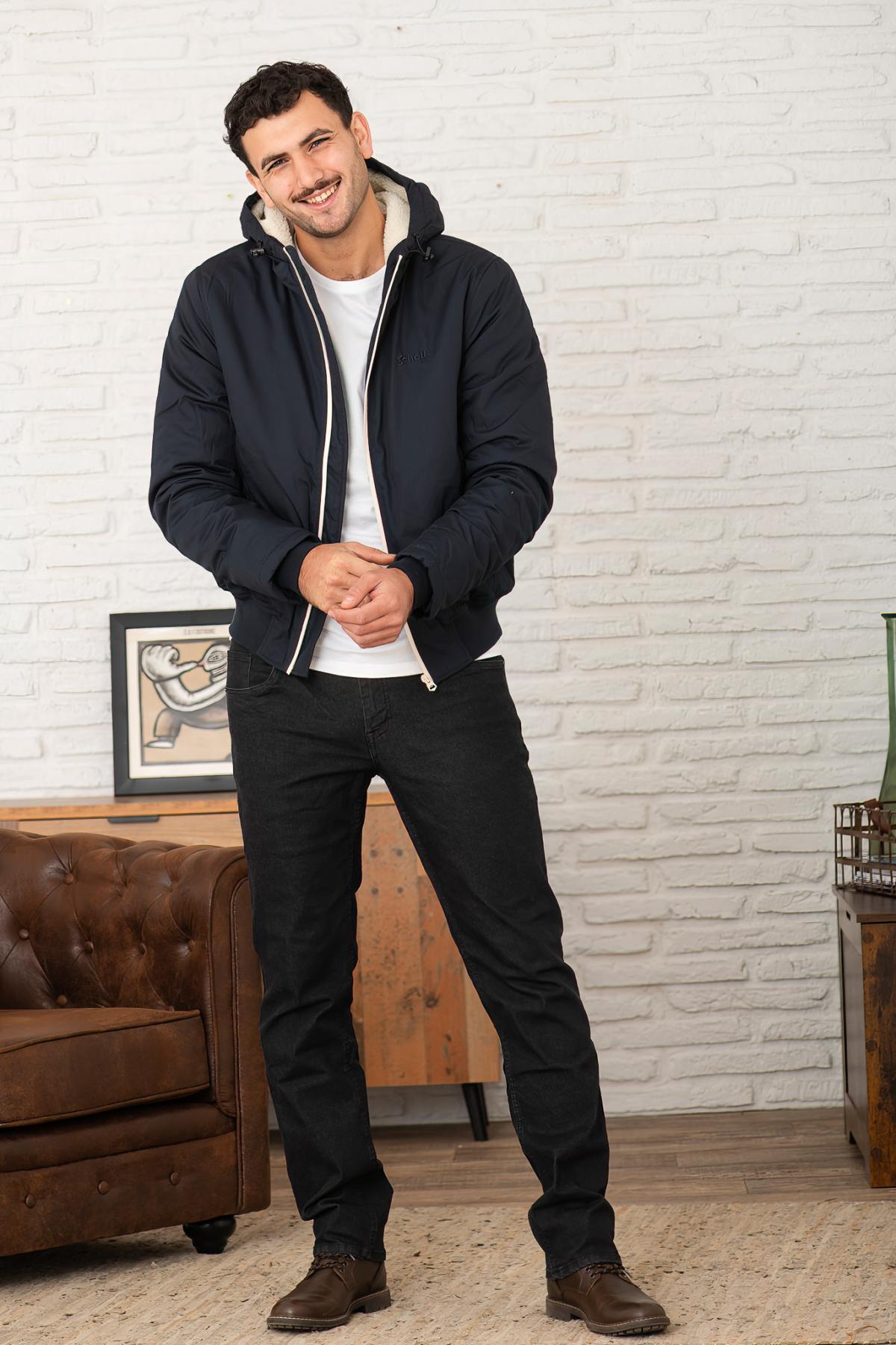 Herren Jacke Schott BLUSTER2 NAVY — Ansicht 8