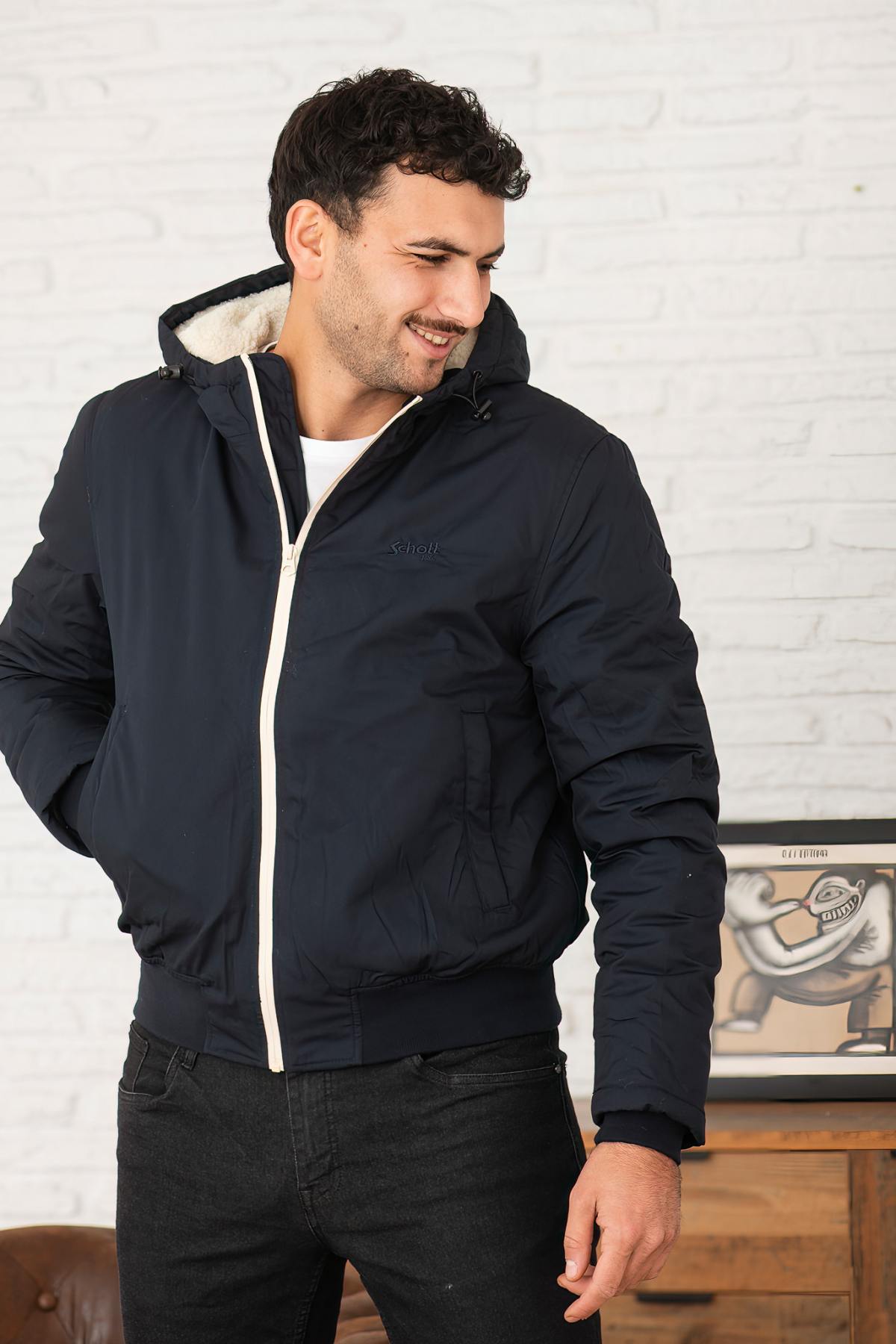 Herren Jacke Schott BLUSTER2 NAVY — Ansicht 5