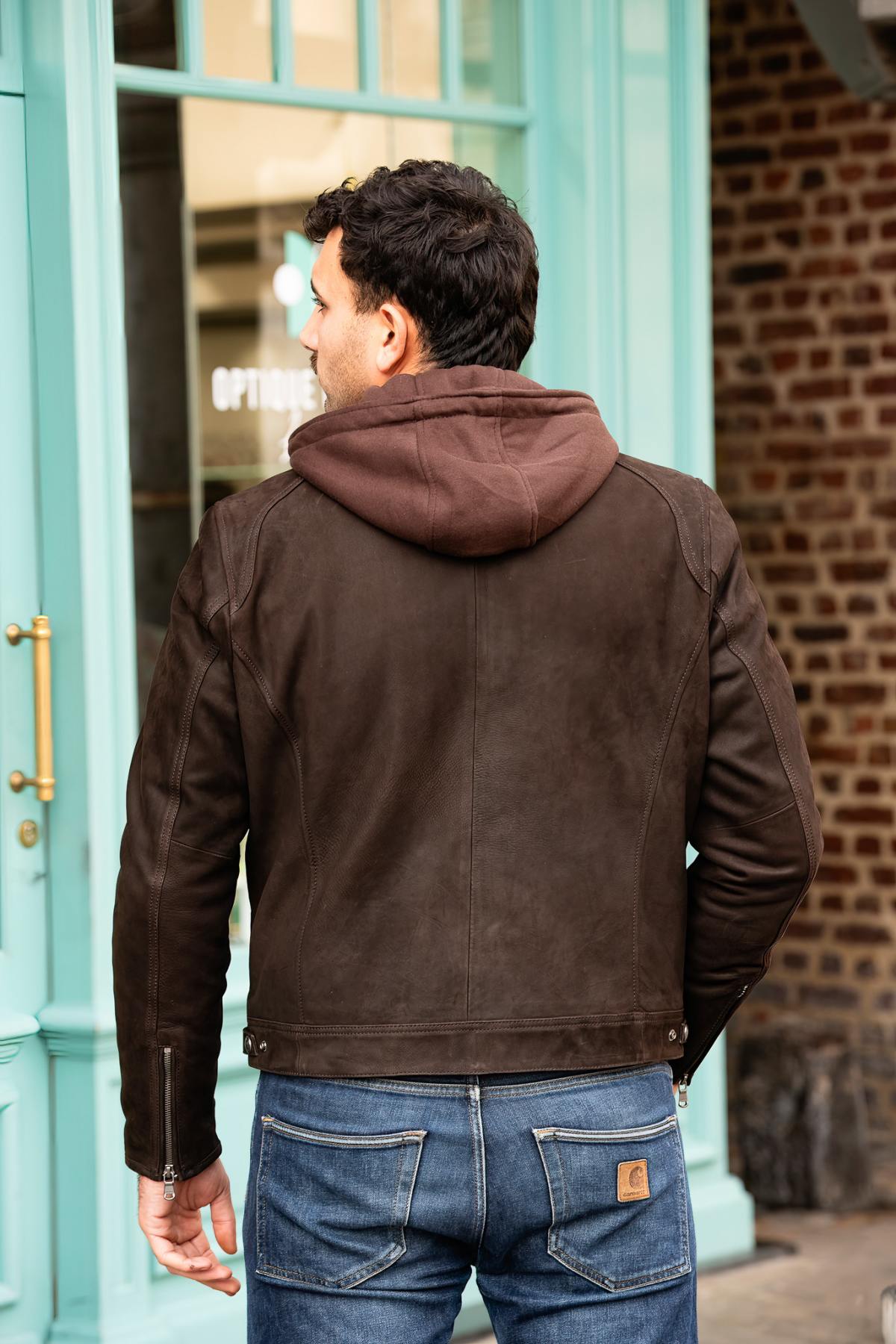 Giacche Uomo Daytona SCARONI HOOD COW MADISON BROWN — vista 4