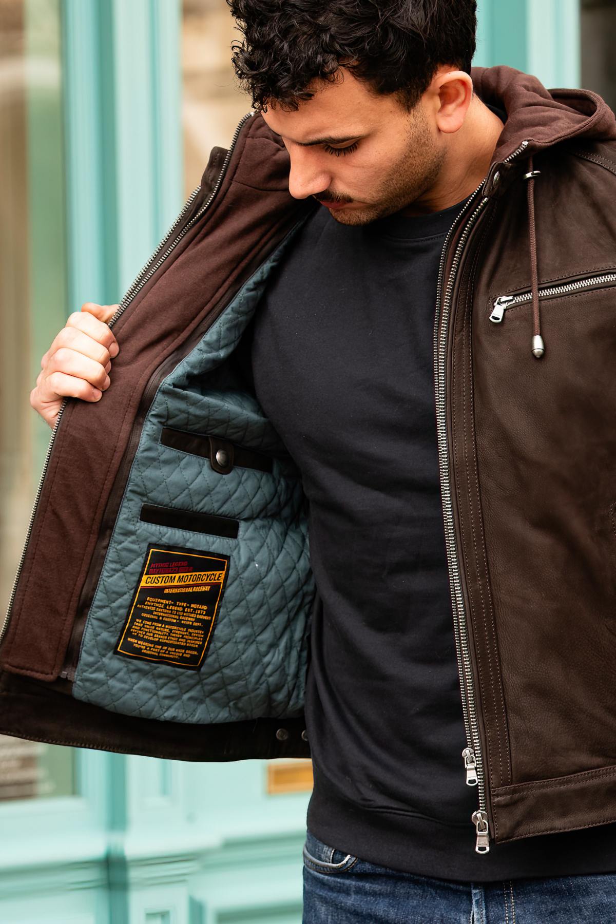 Giacche Uomo Daytona SCARONI HOOD COW MADISON BROWN — vista 5