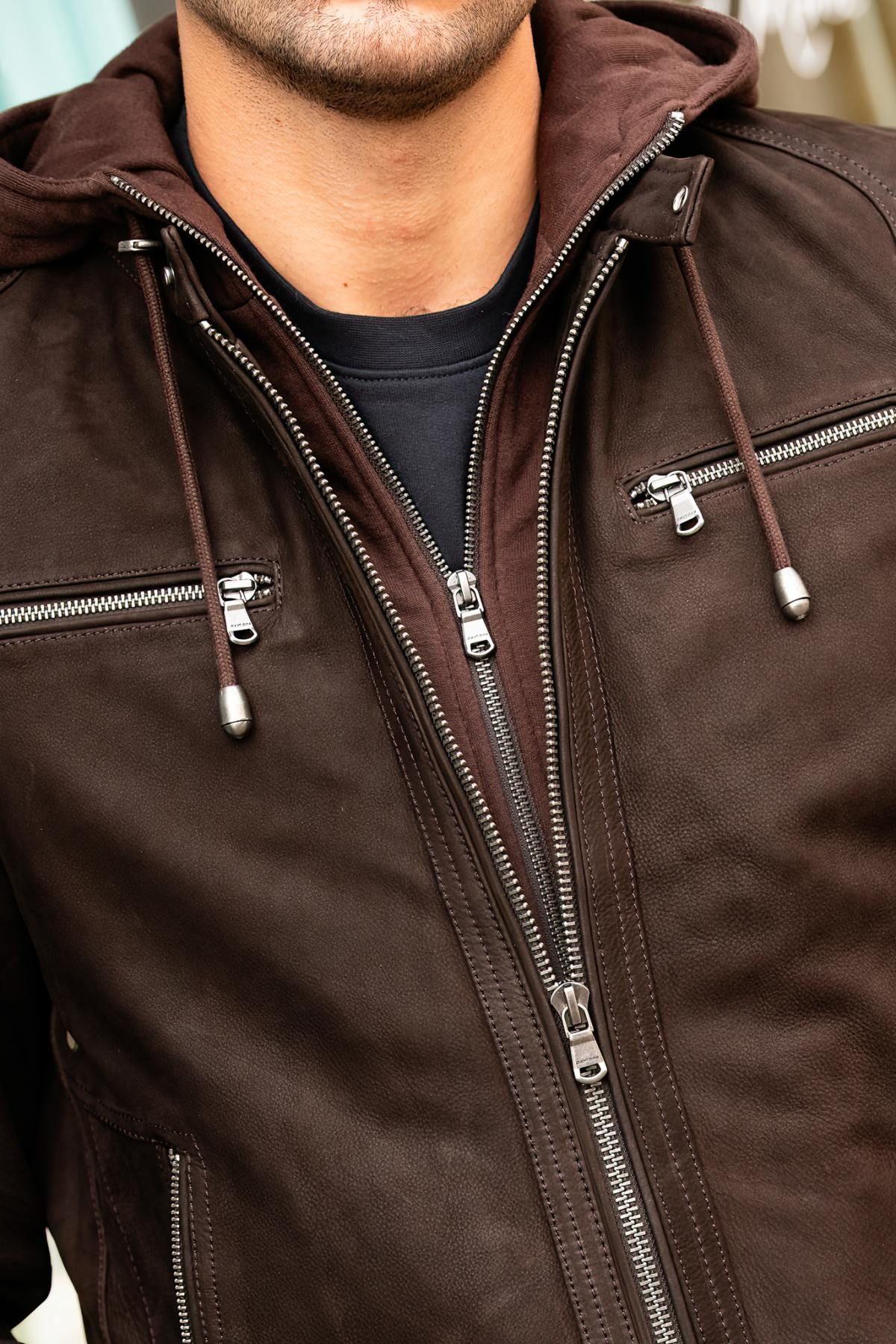Giacche Uomo Daytona SCARONI HOOD COW MADISON BROWN — vista 2