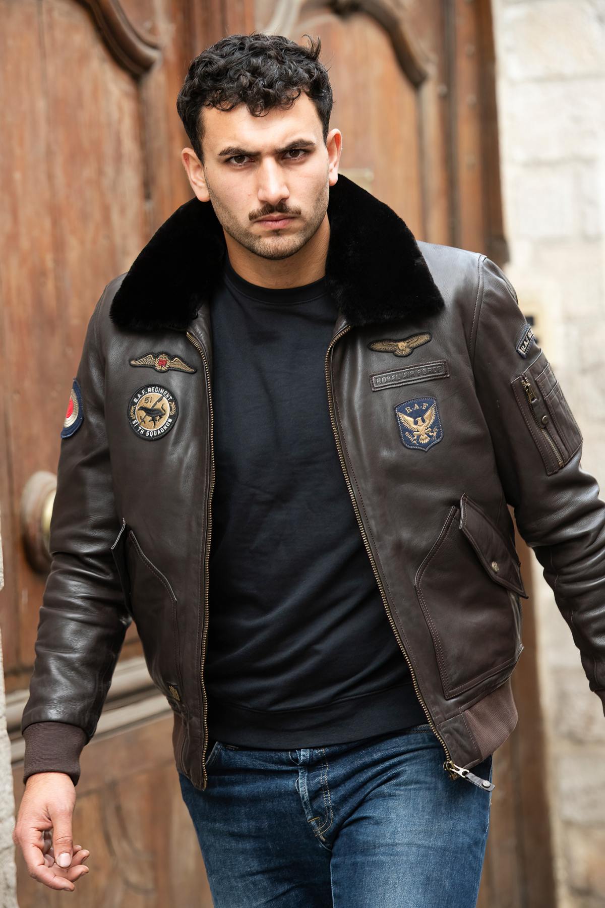 Chaqueta Hombre Royal Air Force VICKERS DARK BROWN — vista 5