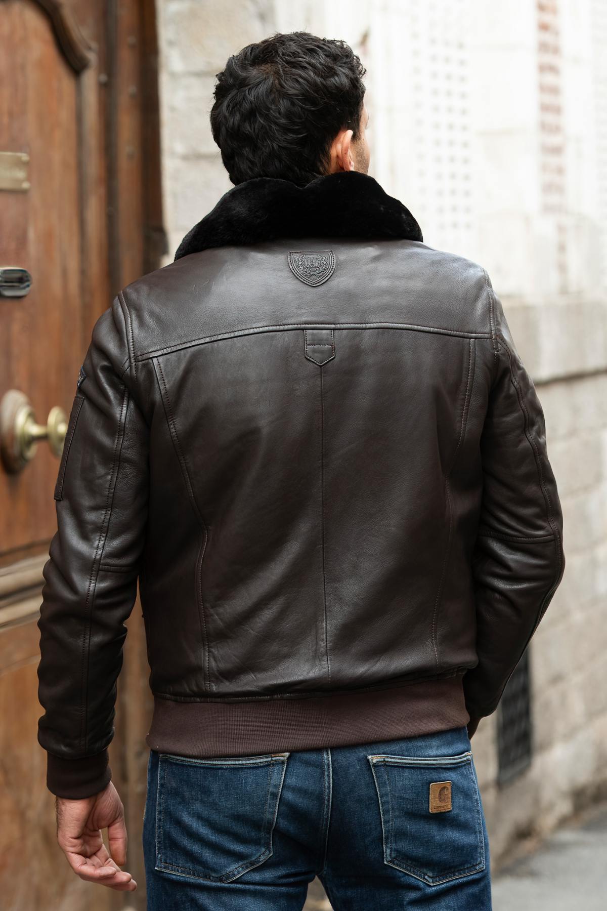 Chaqueta Hombre Royal Air Force VICKERS DARK BROWN — vista 3