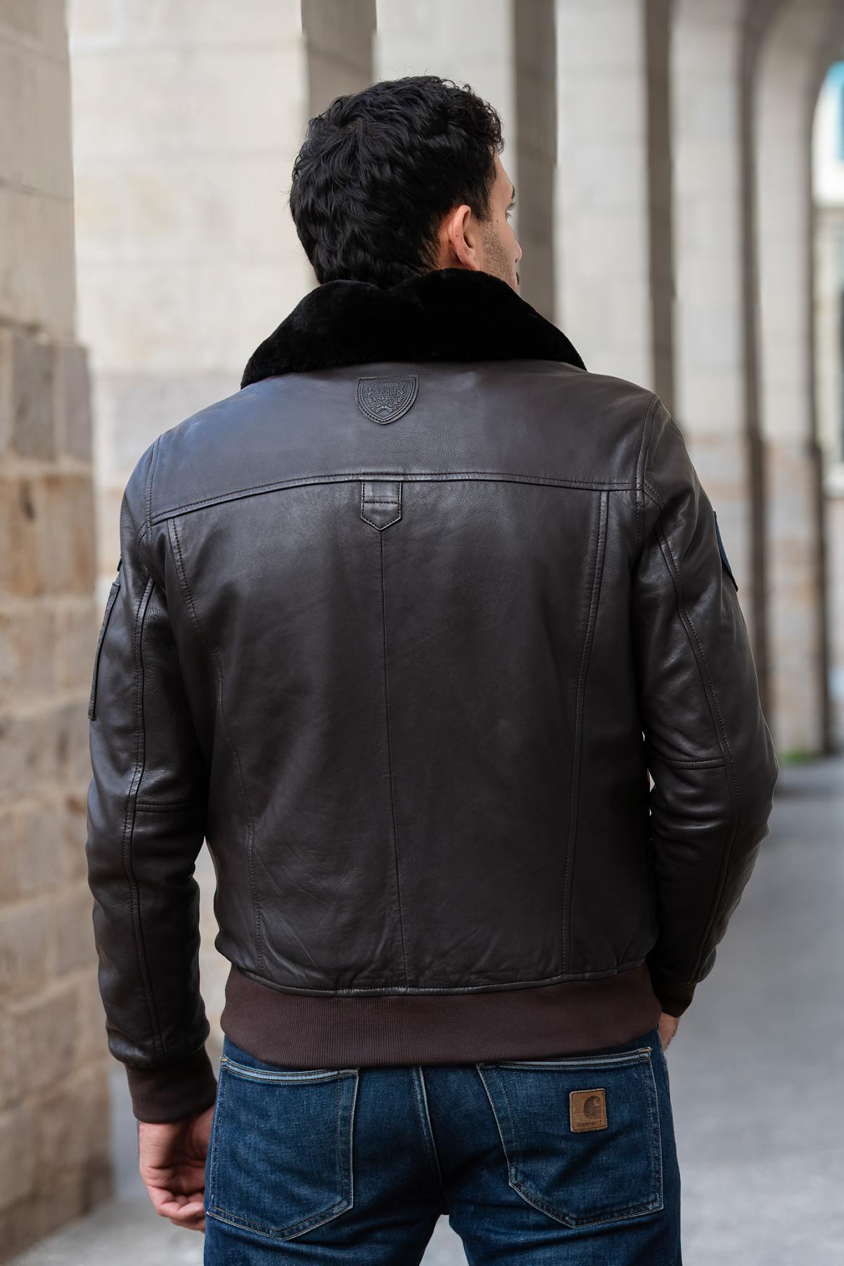 Chaqueta Hombre Royal Air Force VICKERS DARK BROWN — vista 9