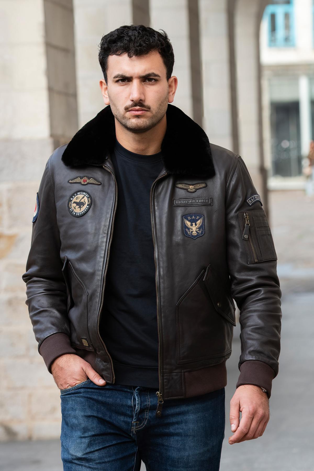 Chaqueta Hombre Royal Air Force VICKERS DARK BROWN — vista 10