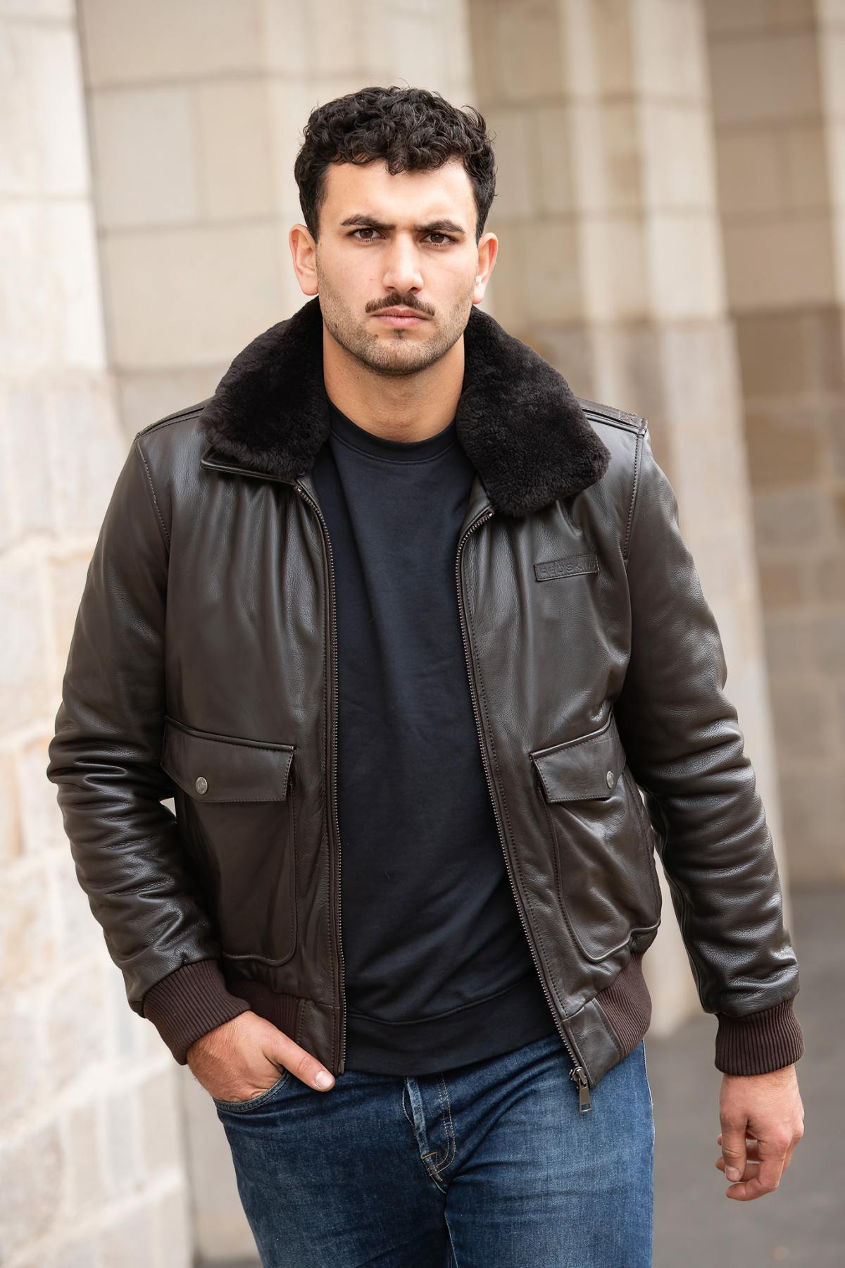 Chaqueta Hombre Redskins PATTON ARGUS BROWN — vista 3