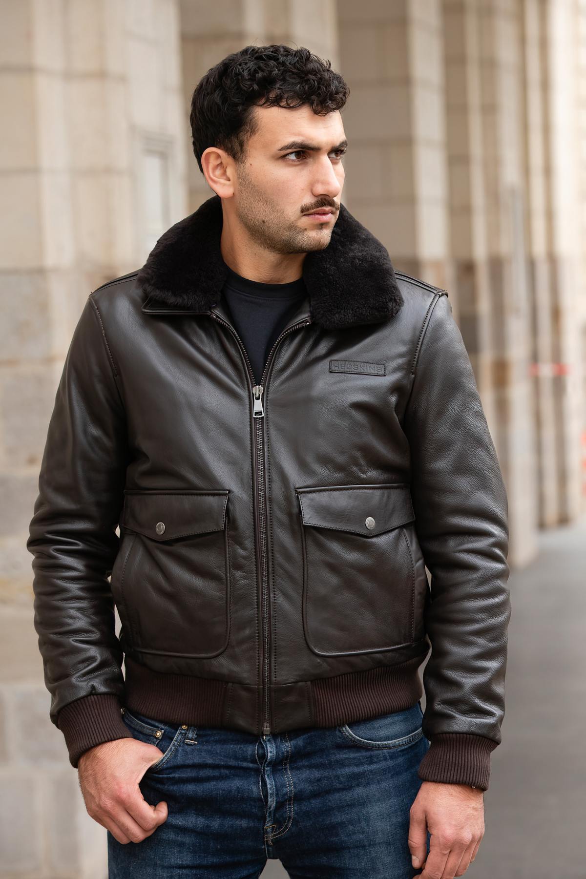Chaqueta Hombre Redskins PATTON ARGUS BROWN — vista 1