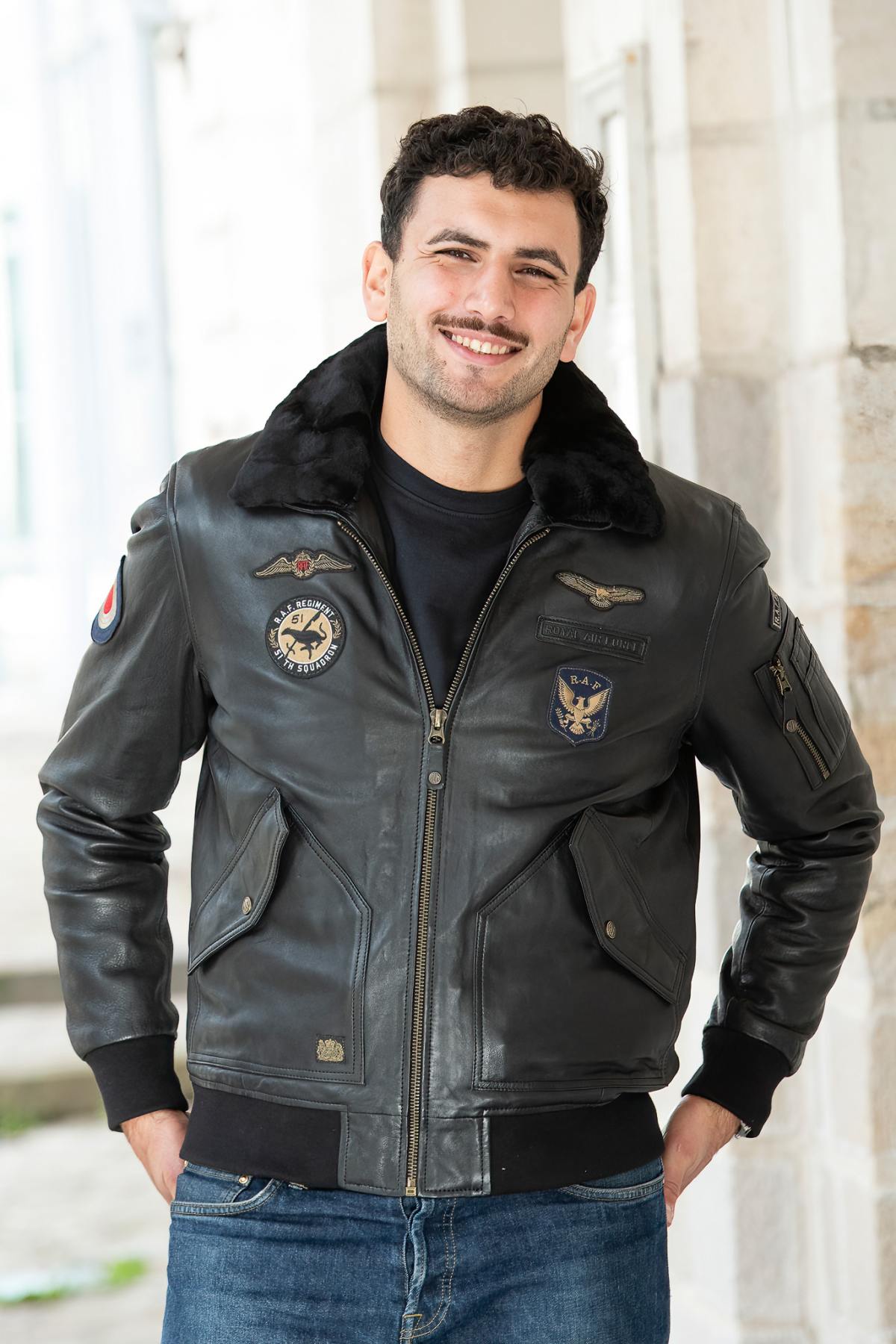 Giacche Uomo Royal Air Force VICKERS BLACK — vista 1