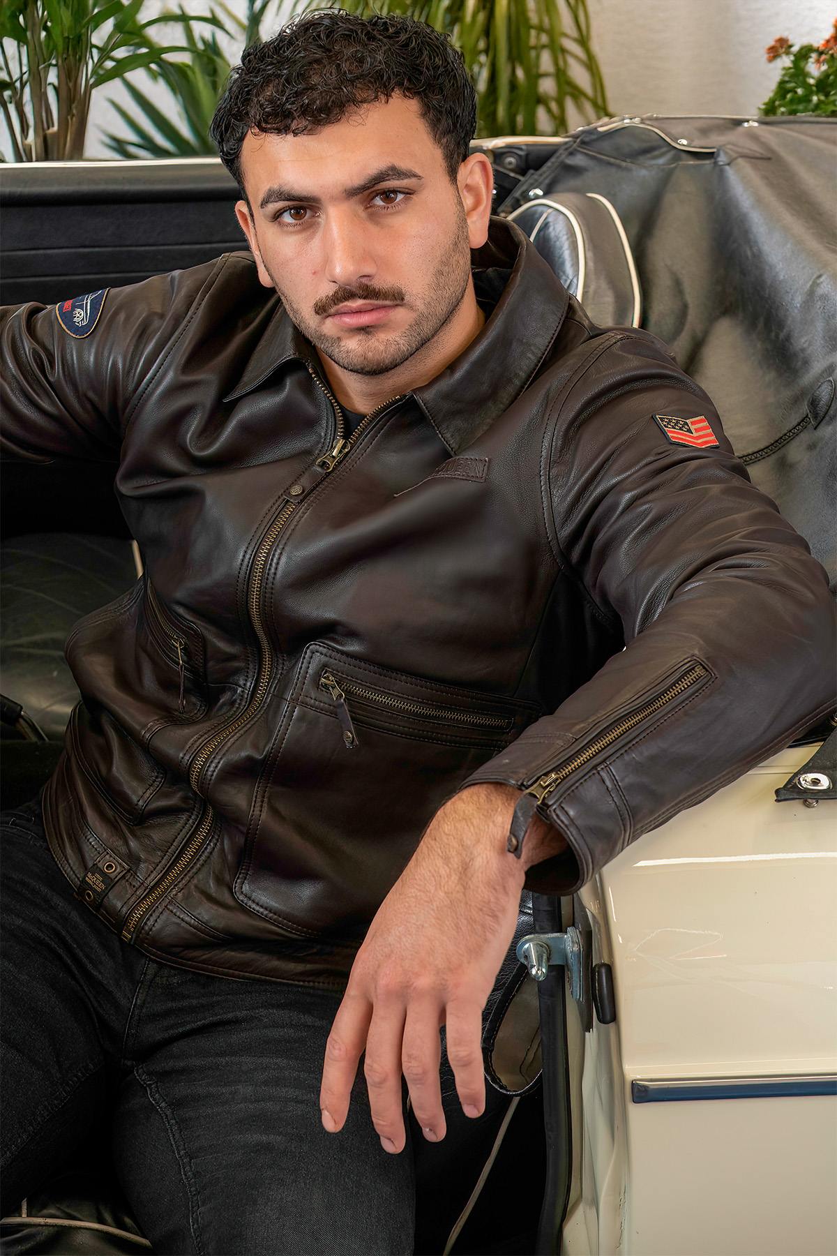 Herren Jacke Steve Mcqueen CRAIG2 DARK BROWN — Ansicht 3