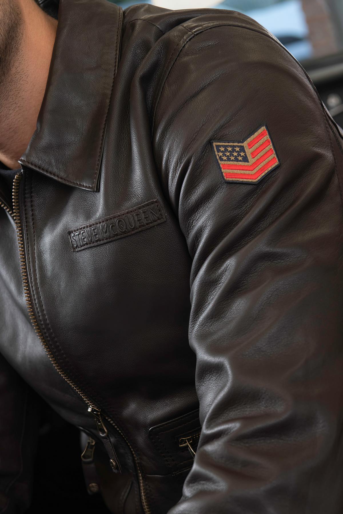 Herren Jacke Steve Mcqueen CRAIG2 DARK BROWN — Ansicht 4