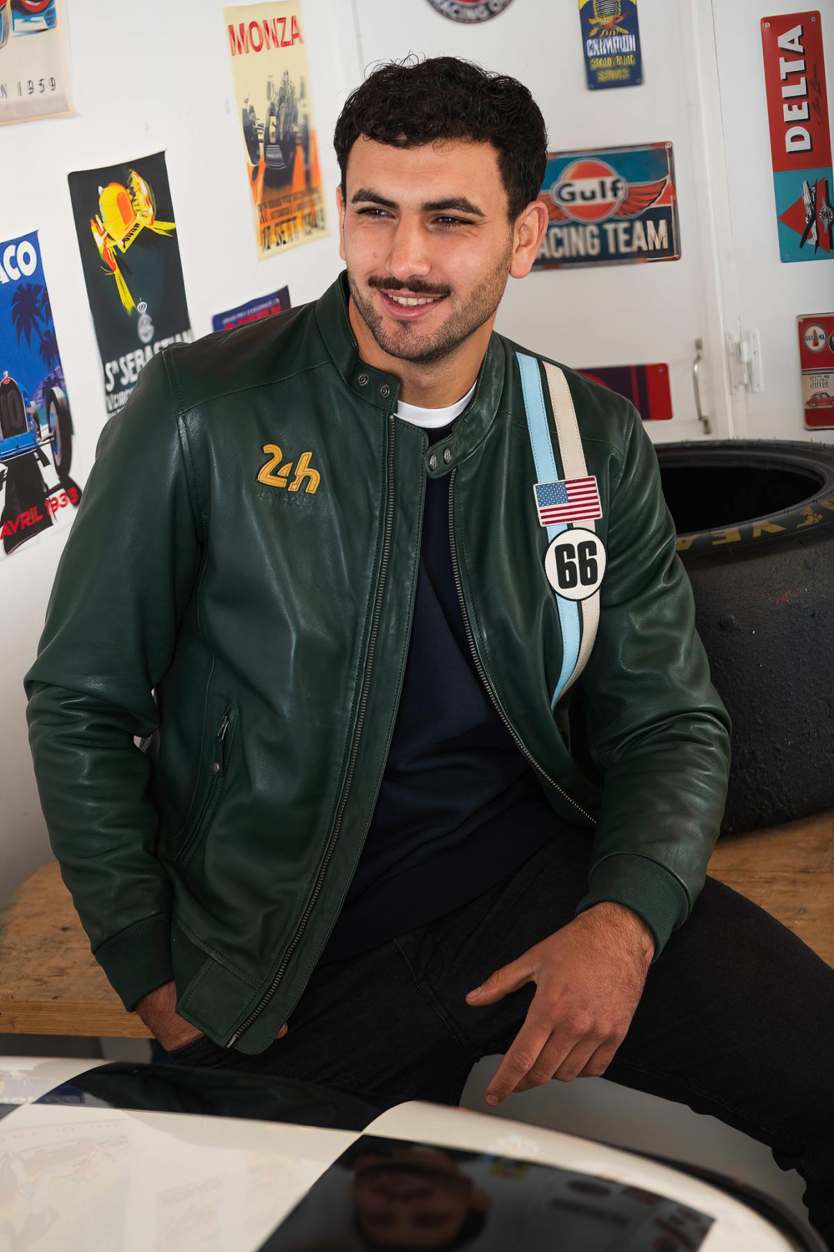 Herren Jacke 24h Le Mans RICHARD VINTAGE GREEN — Ansicht 1