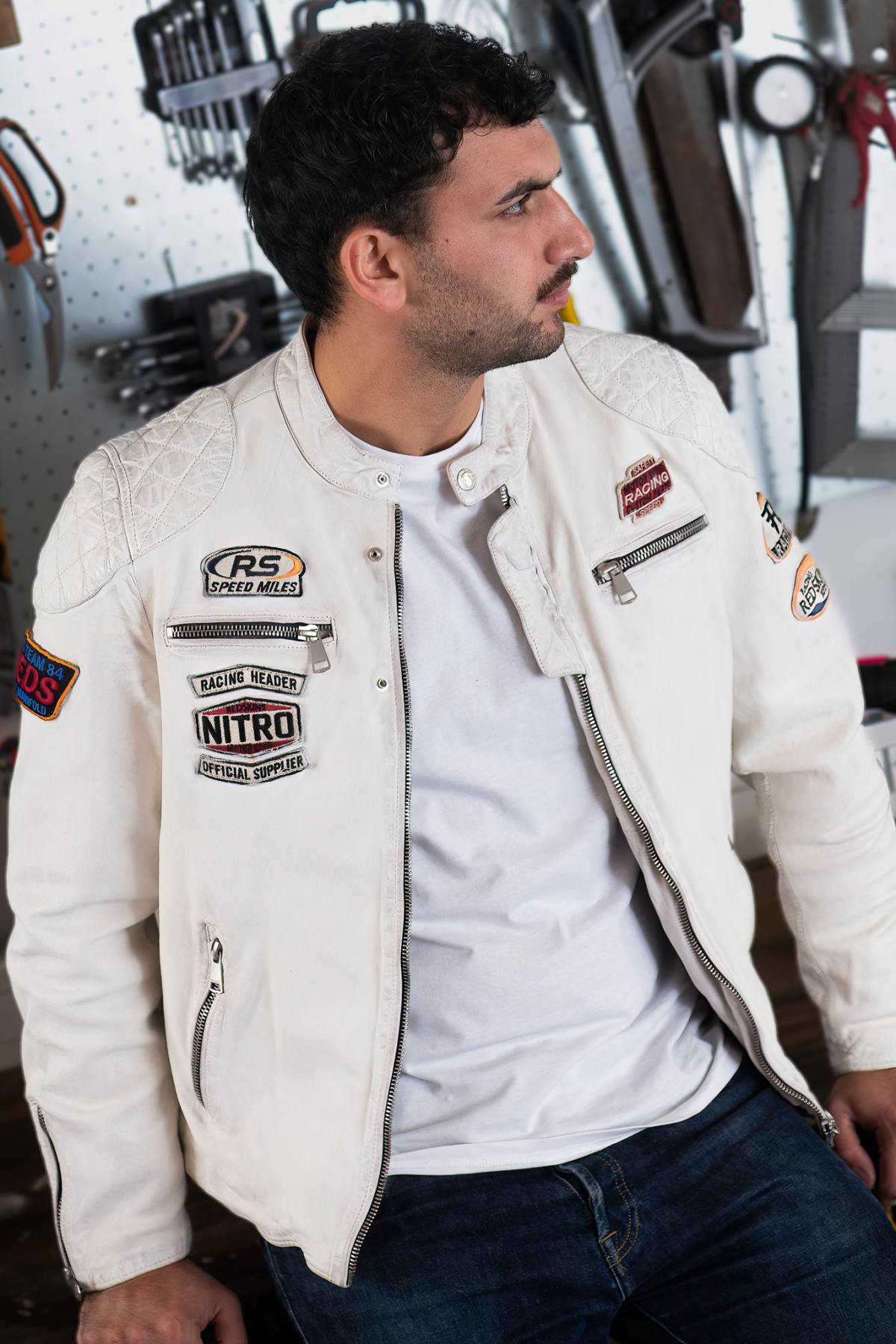 Chaqueta Hombre Redskins NITRO BARCELONA WHITE — vista 8