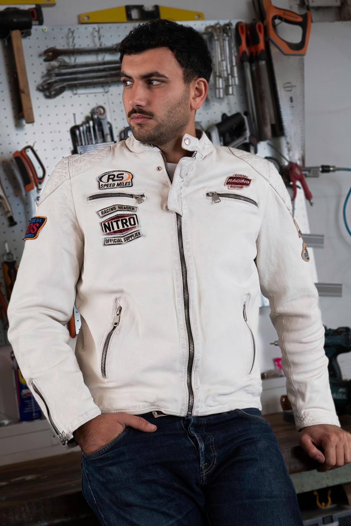 Chaqueta Hombre Redskins NITRO BARCELONA WHITE — vista 5