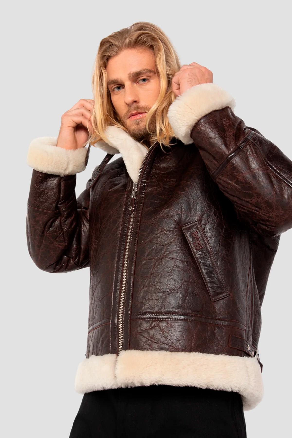 Herren Jacke Schott LC1259CRACK BROWN — Ansicht 1