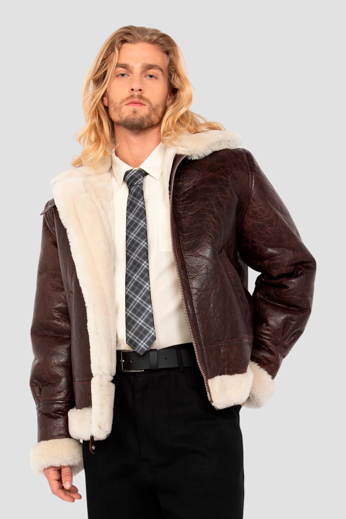 Herren Jacke Schott LC1259CRACK BROWN — Ansicht 4