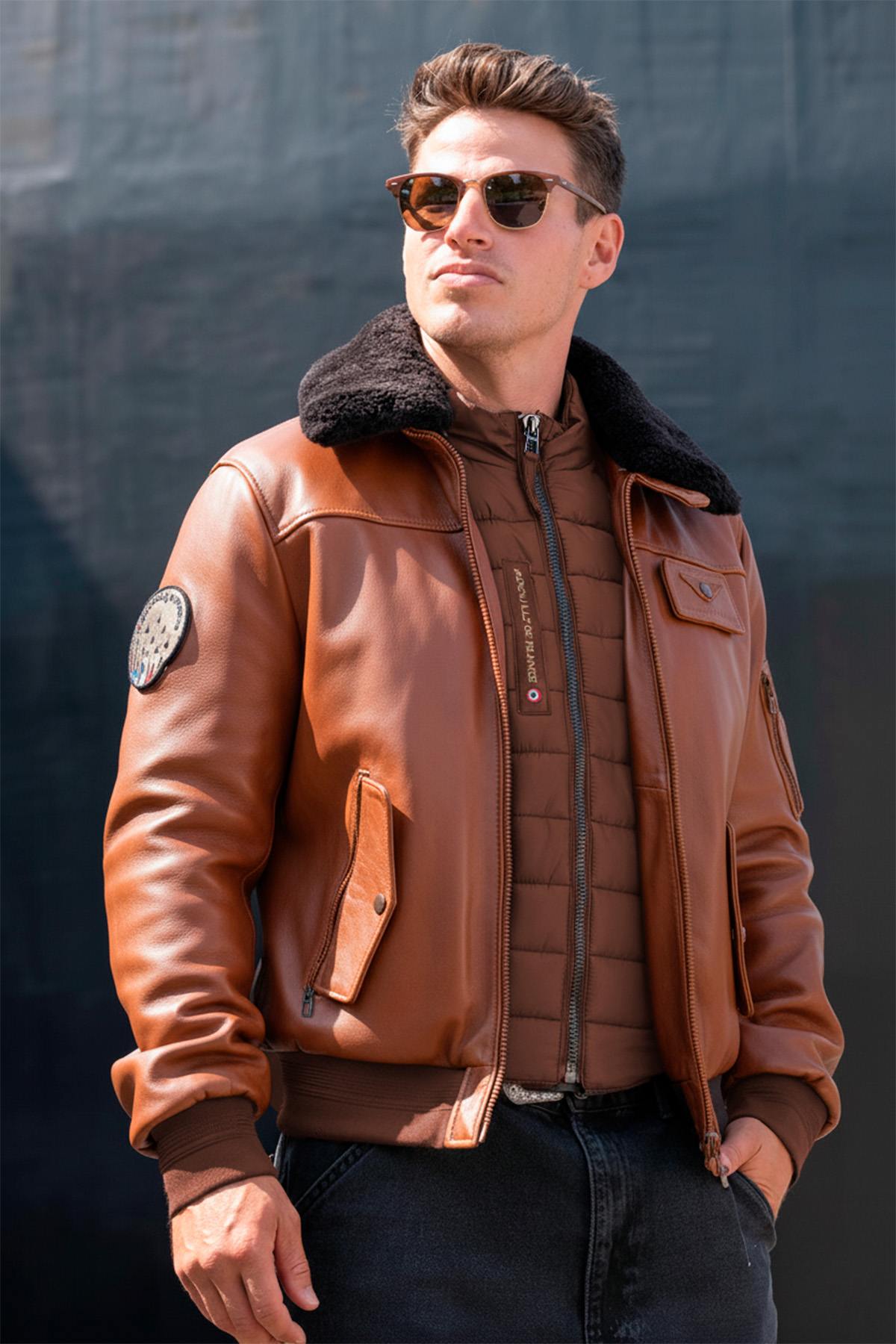 Herren Jacke Patrouille De France RAFAL 2.0 YCON COGNAC — Ansicht 1