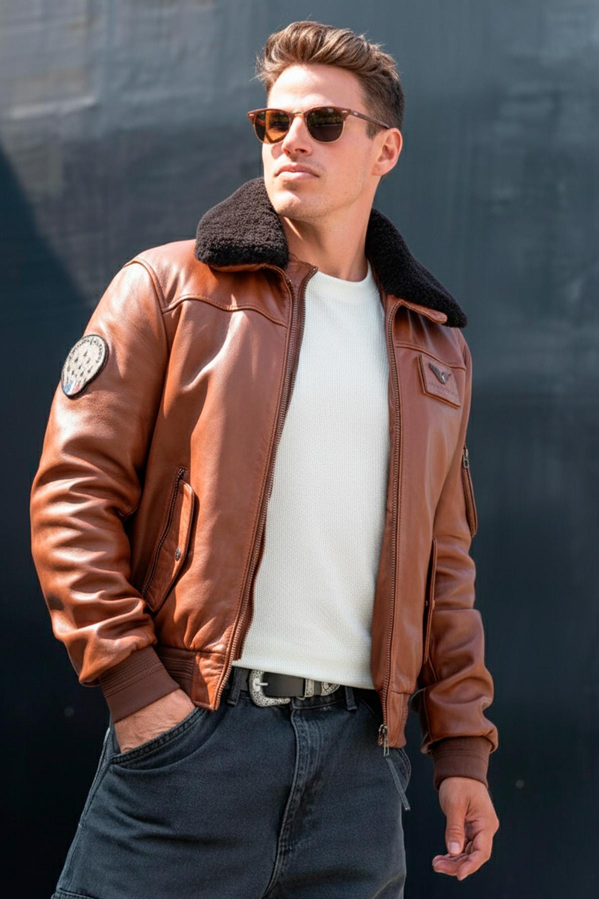 Herren Jacke Patrouille De France RAFAL 2.0 YCON COGNAC — Ansicht 3
