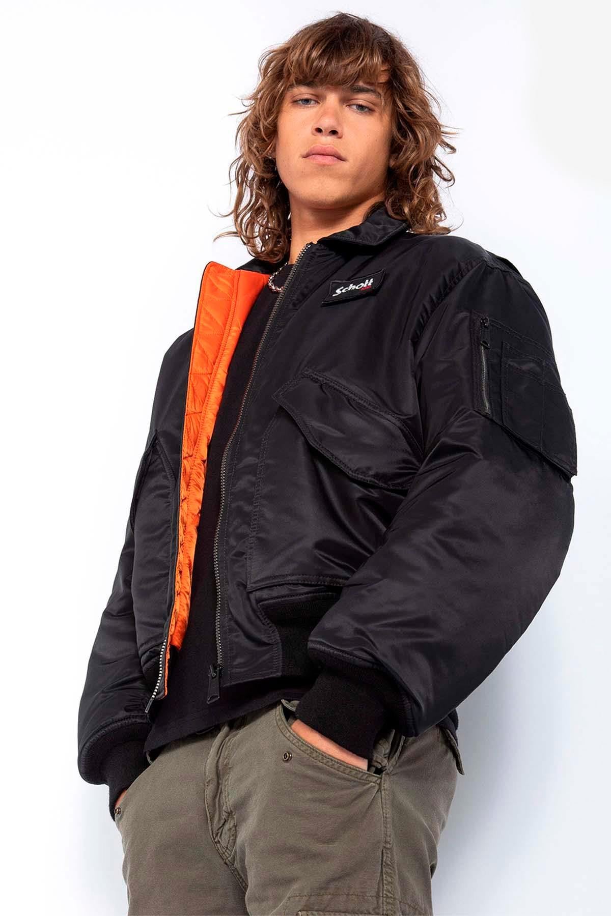 Blouson Homme Schott 21090RS BLACK — vue 3