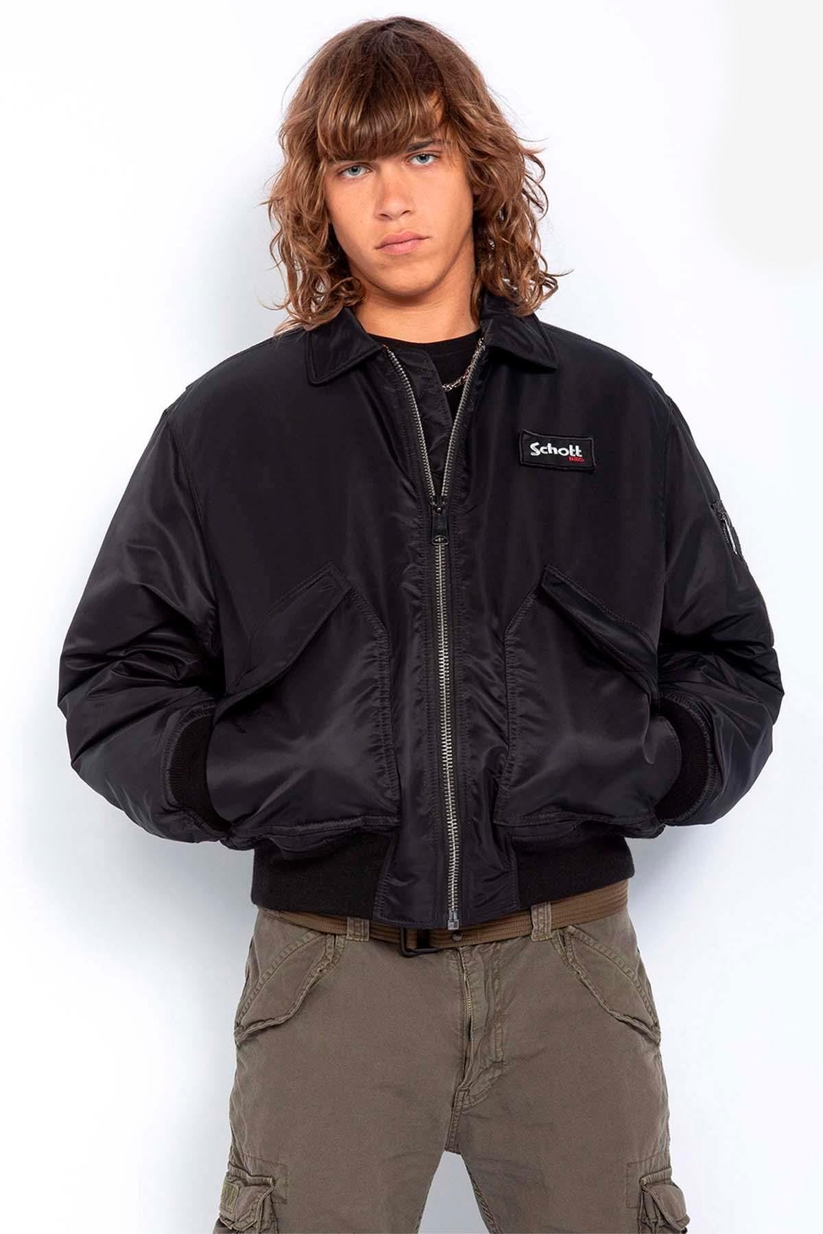 Blouson Homme Schott 21090RS BLACK — vue 1