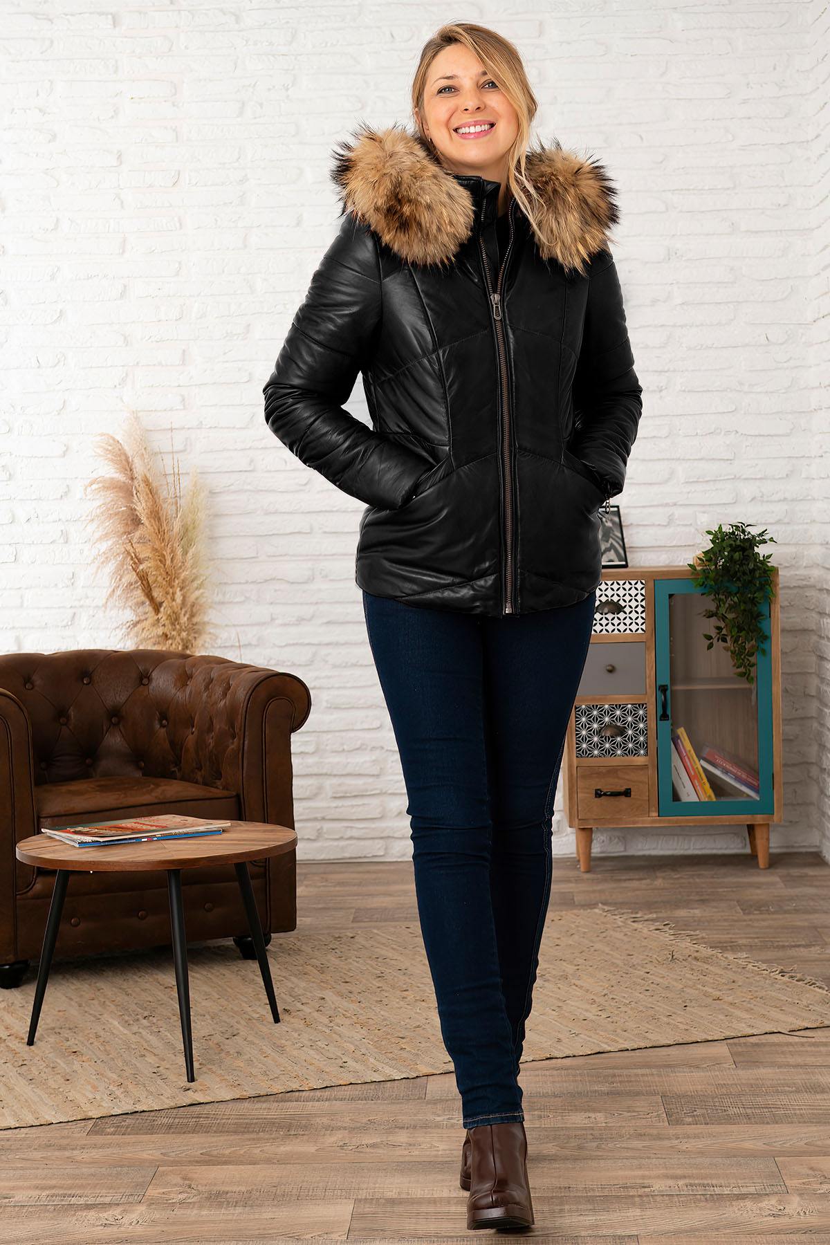 Blouson Femme Rose Garden NAGEL FUR BLACK — vue 2