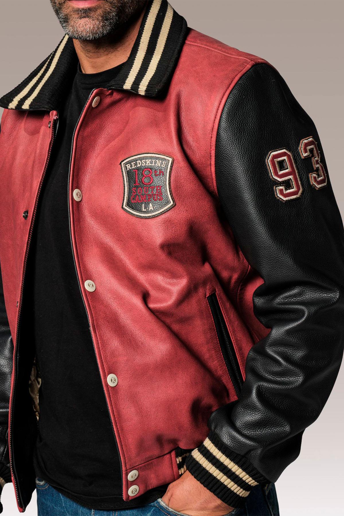 Giacche Uomo Redskins SKATEBOARD COHIBA RED/BLACK — vista 4