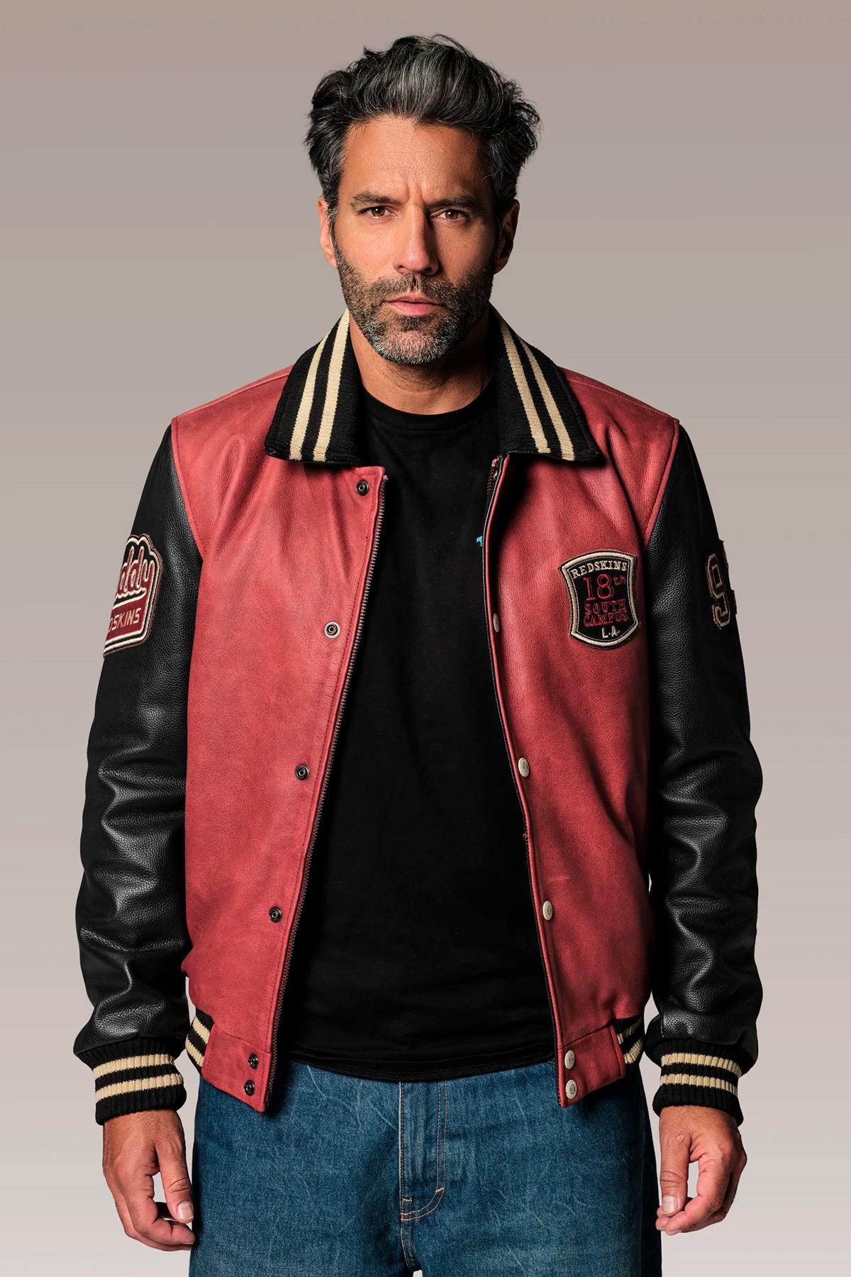 Giacche Uomo Redskins SKATEBOARD COHIBA RED/BLACK — vista 1