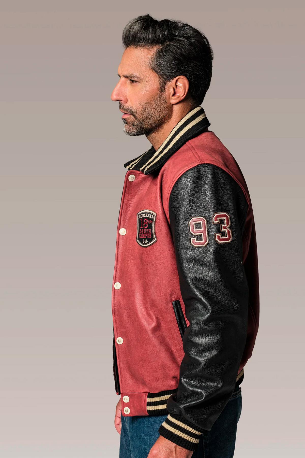 Giacche Uomo Redskins SKATEBOARD COHIBA RED/BLACK — vista 5