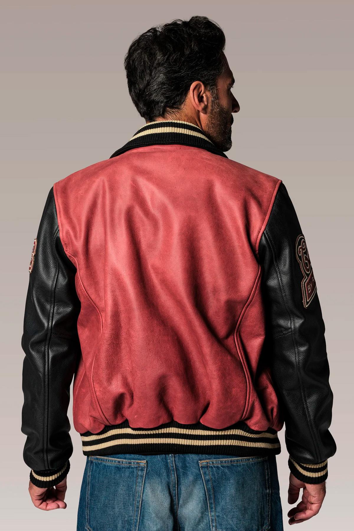 Giacche Uomo Redskins SKATEBOARD COHIBA RED/BLACK — vista 3