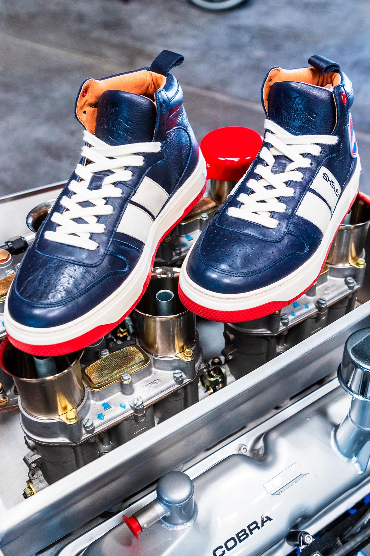 Baskets En Cuir Homme Carroll Shelby COBRA SHELBY BLEU MARINE — vue 2